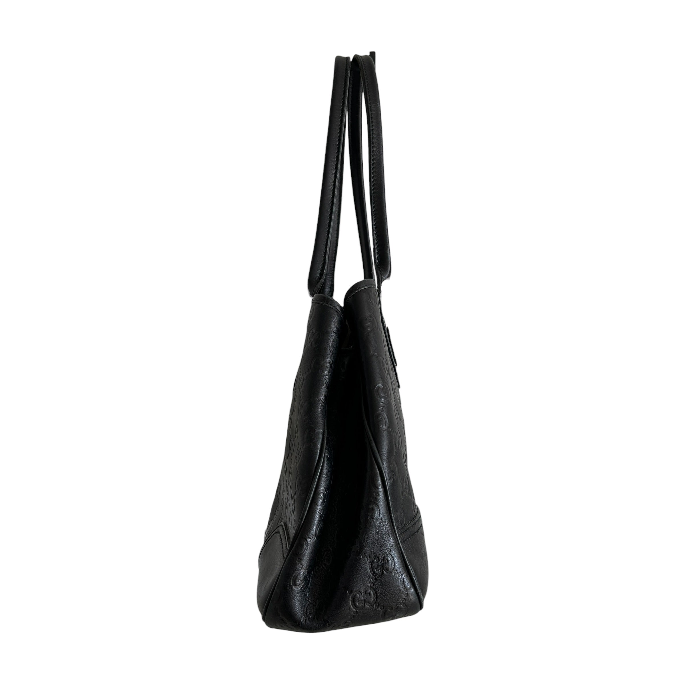 Black Guccissima Medium GG Shoulder Bag w/LGHW - Haute Classics