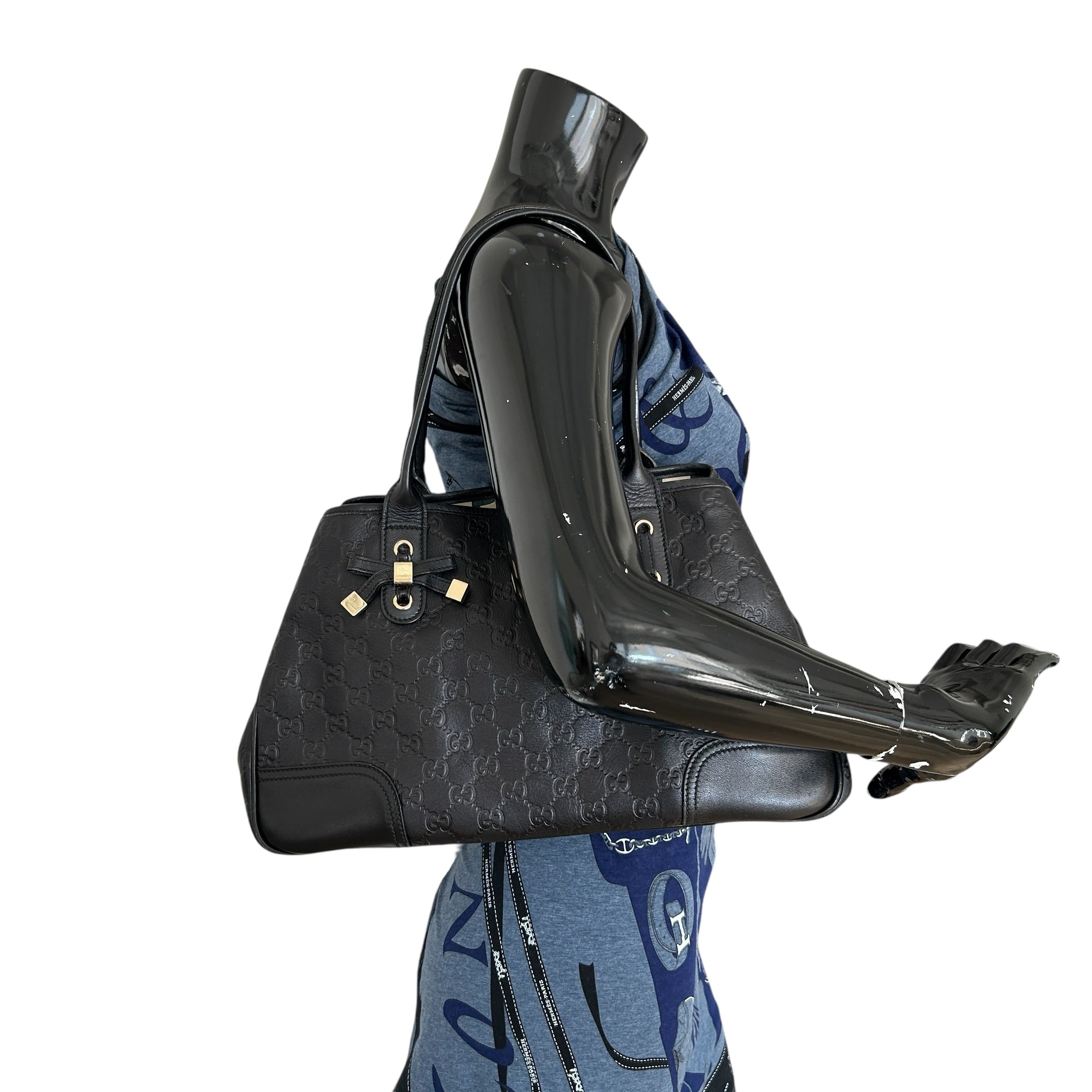 Black Guccissima Medium GG Shoulder Bag w/LGHW - Haute Classics