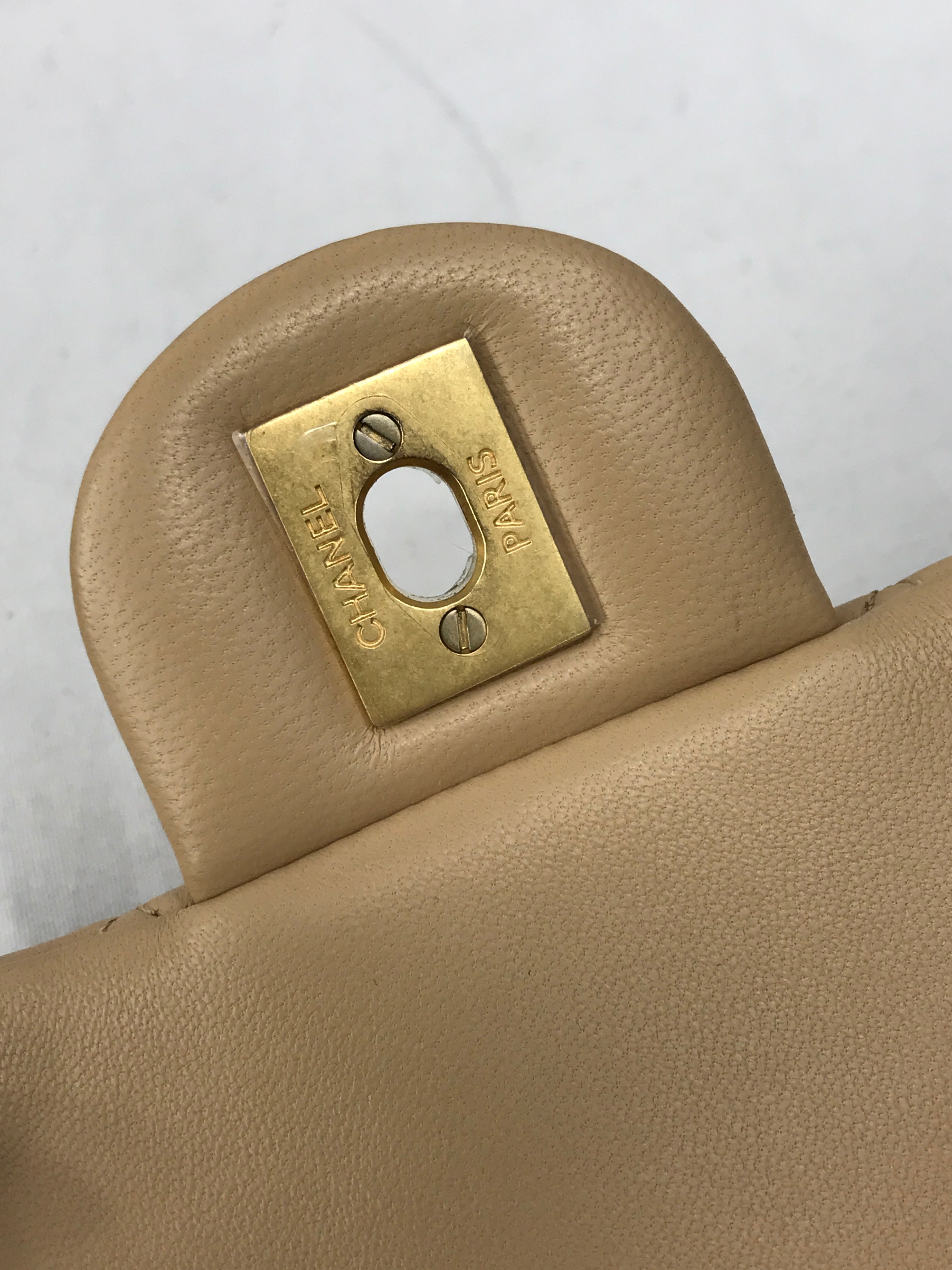 Lambskin Quilted Leather Mini Rectangle Pearl Crush w/AGHW