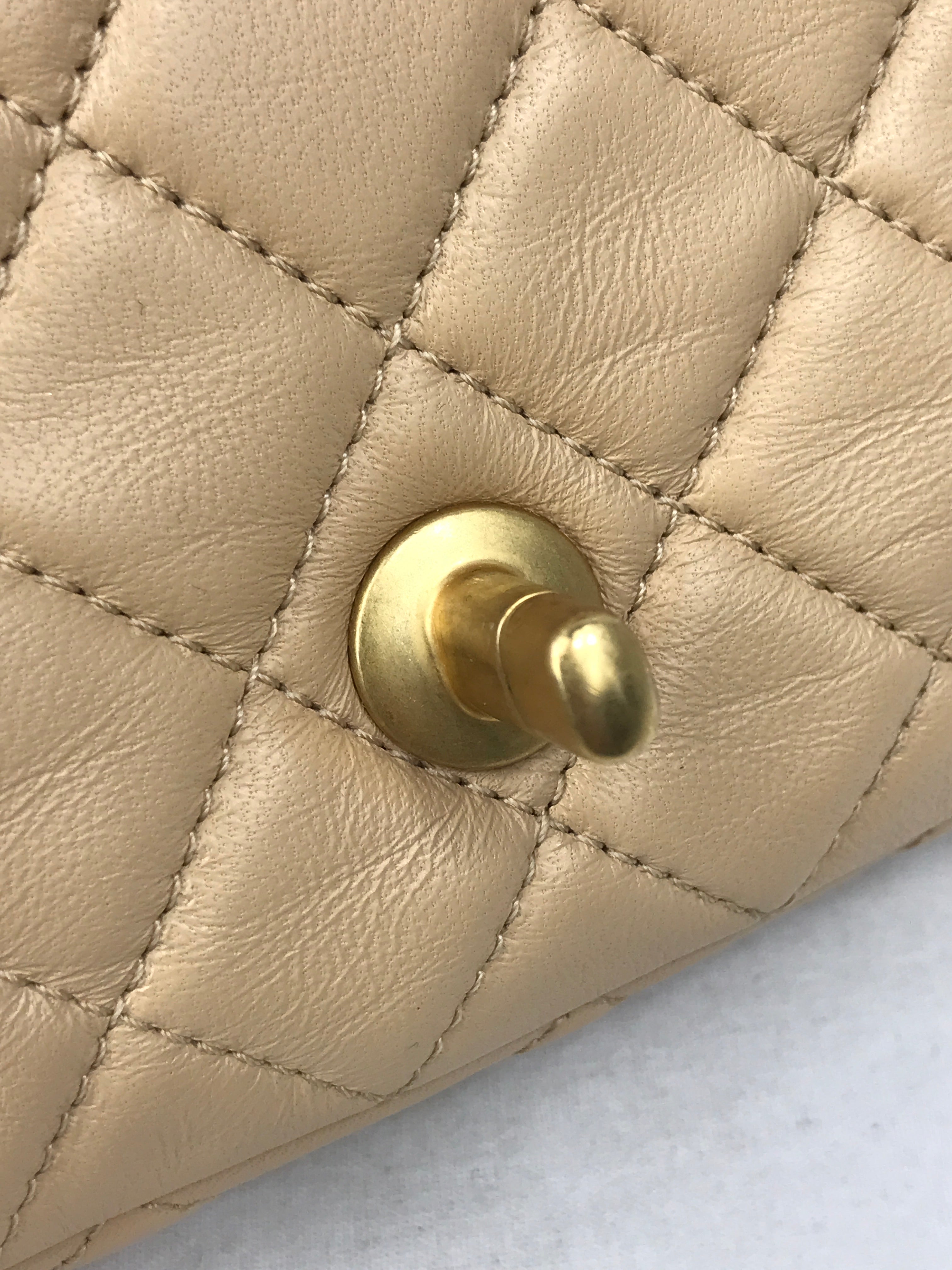 Lambskin Quilted Leather Mini Rectangle Pearl Crush w/AGHW