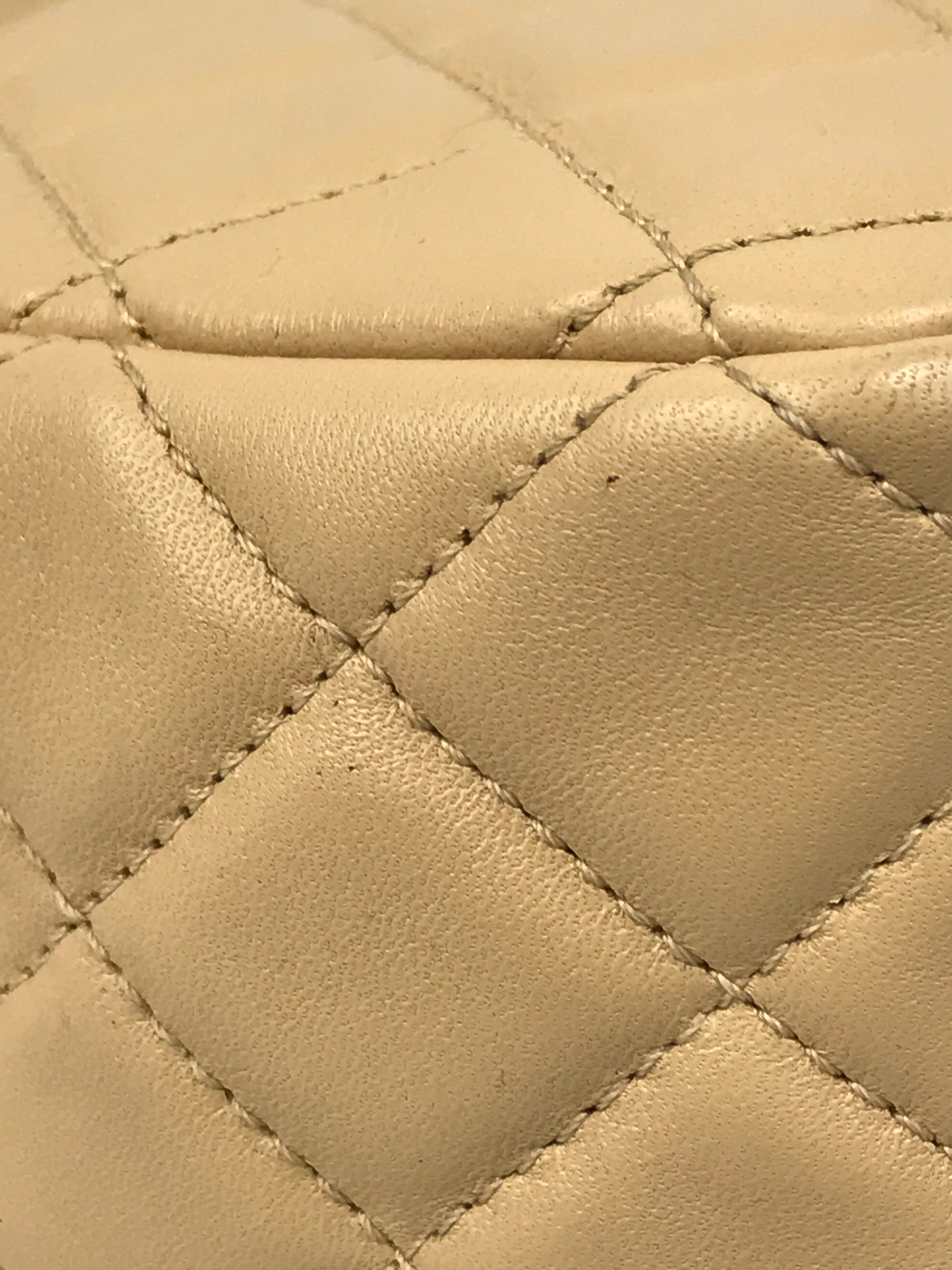 Lambskin Quilted Leather Mini Rectangle Pearl Crush w/AGHW