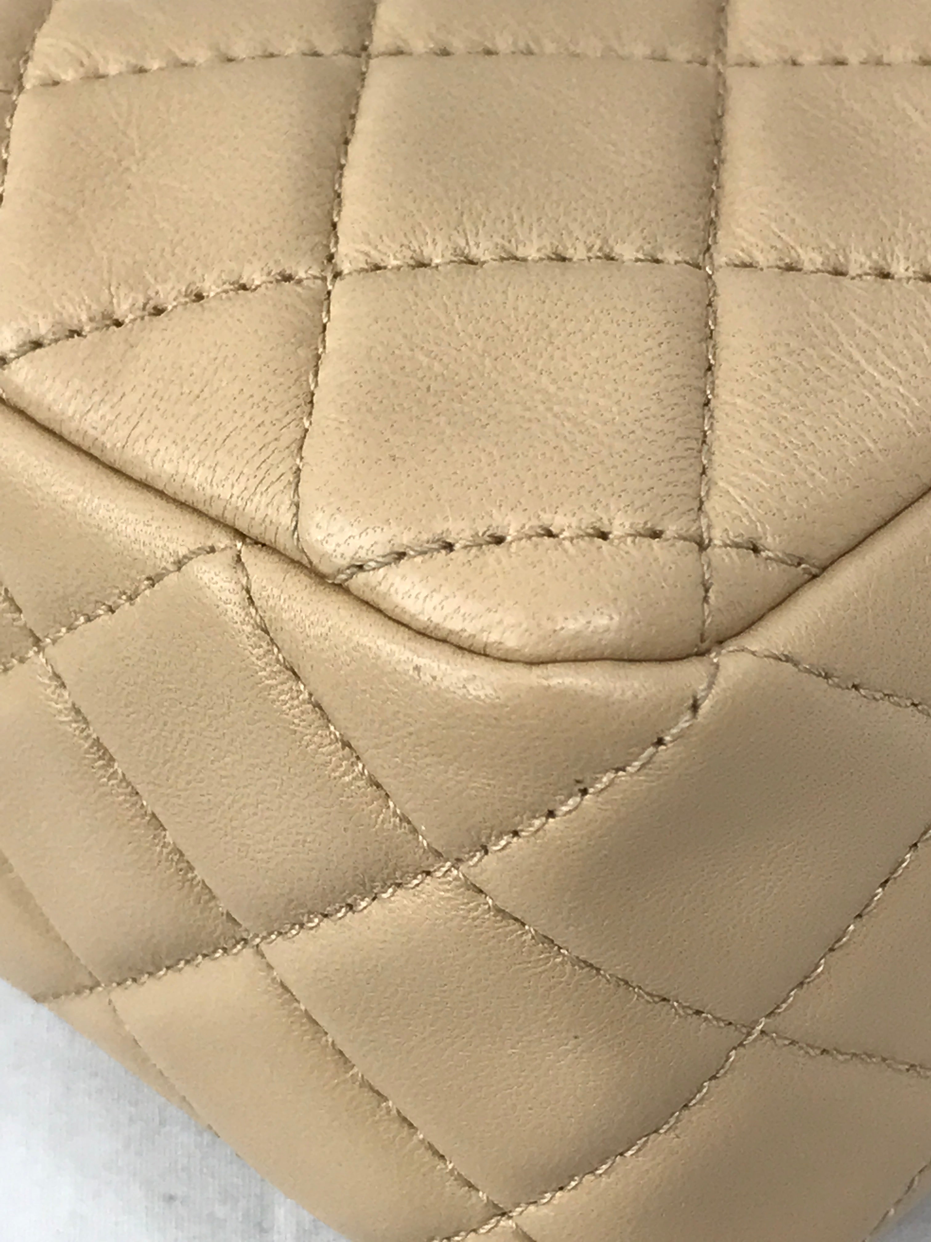 Lambskin Quilted Leather Mini Rectangle Pearl Crush w/AGHW