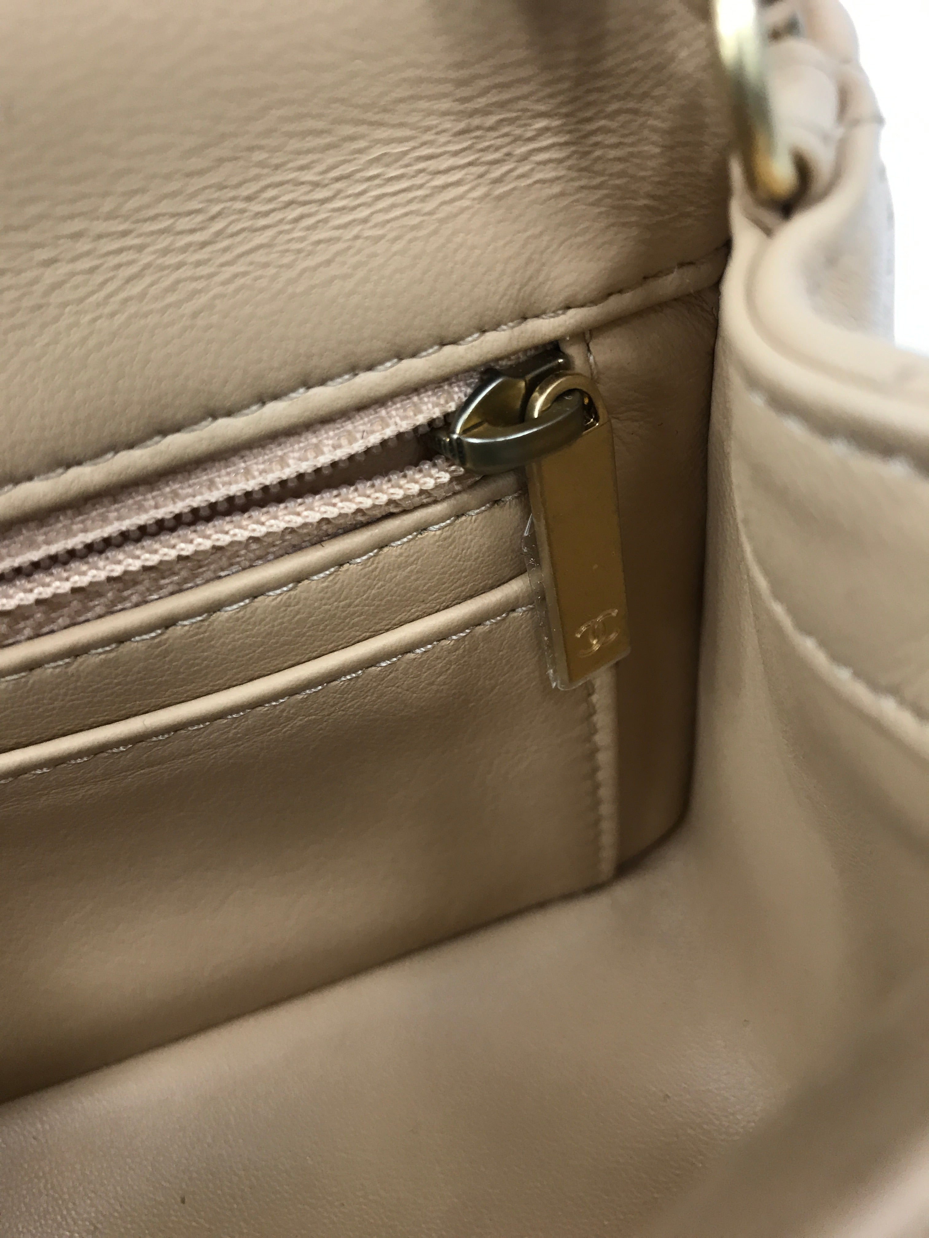 Lambskin Quilted Leather Mini Rectangle Pearl Crush w/AGHW