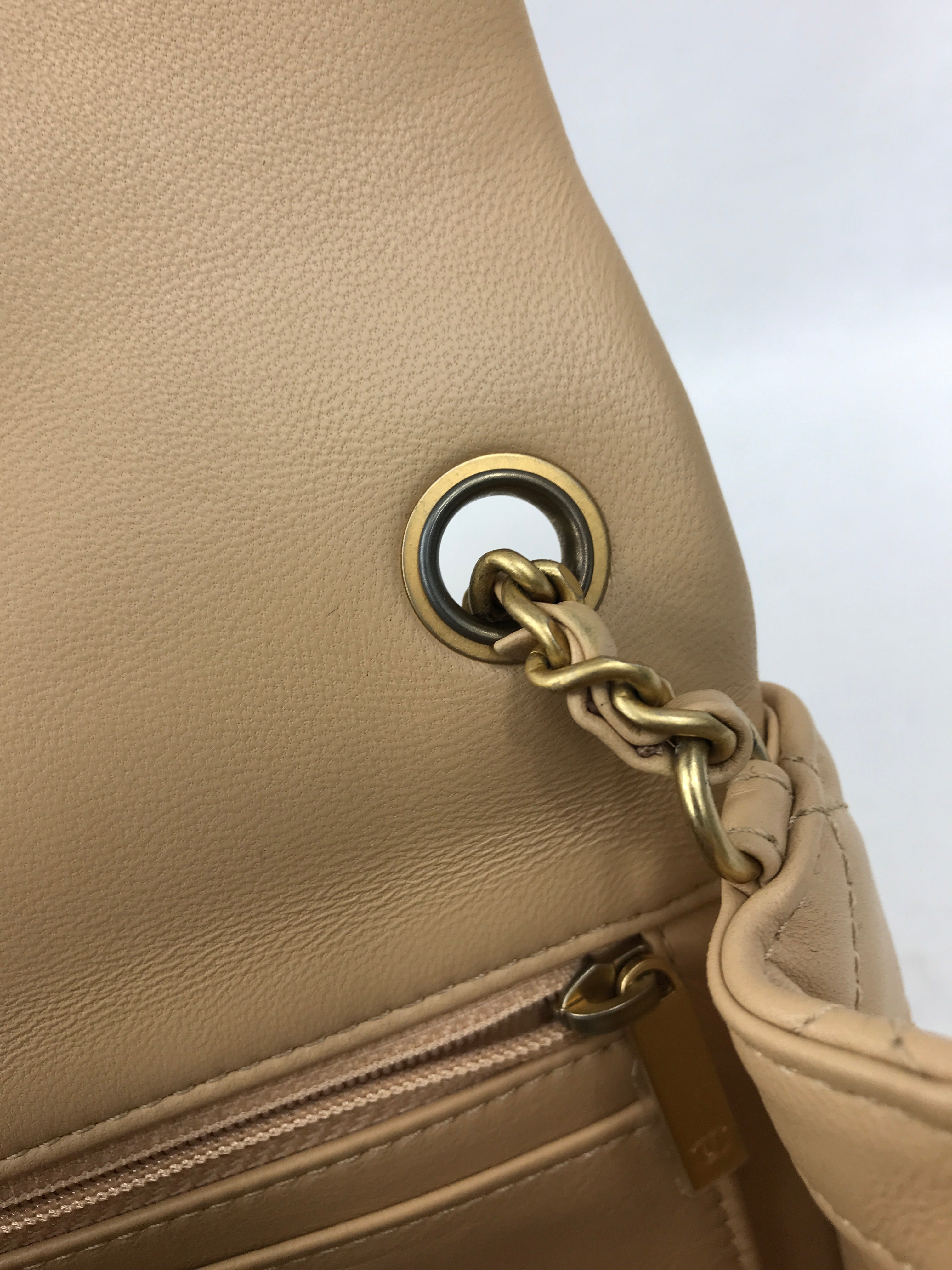 Lambskin Quilted Leather Mini Rectangle Pearl Crush w/AGHW