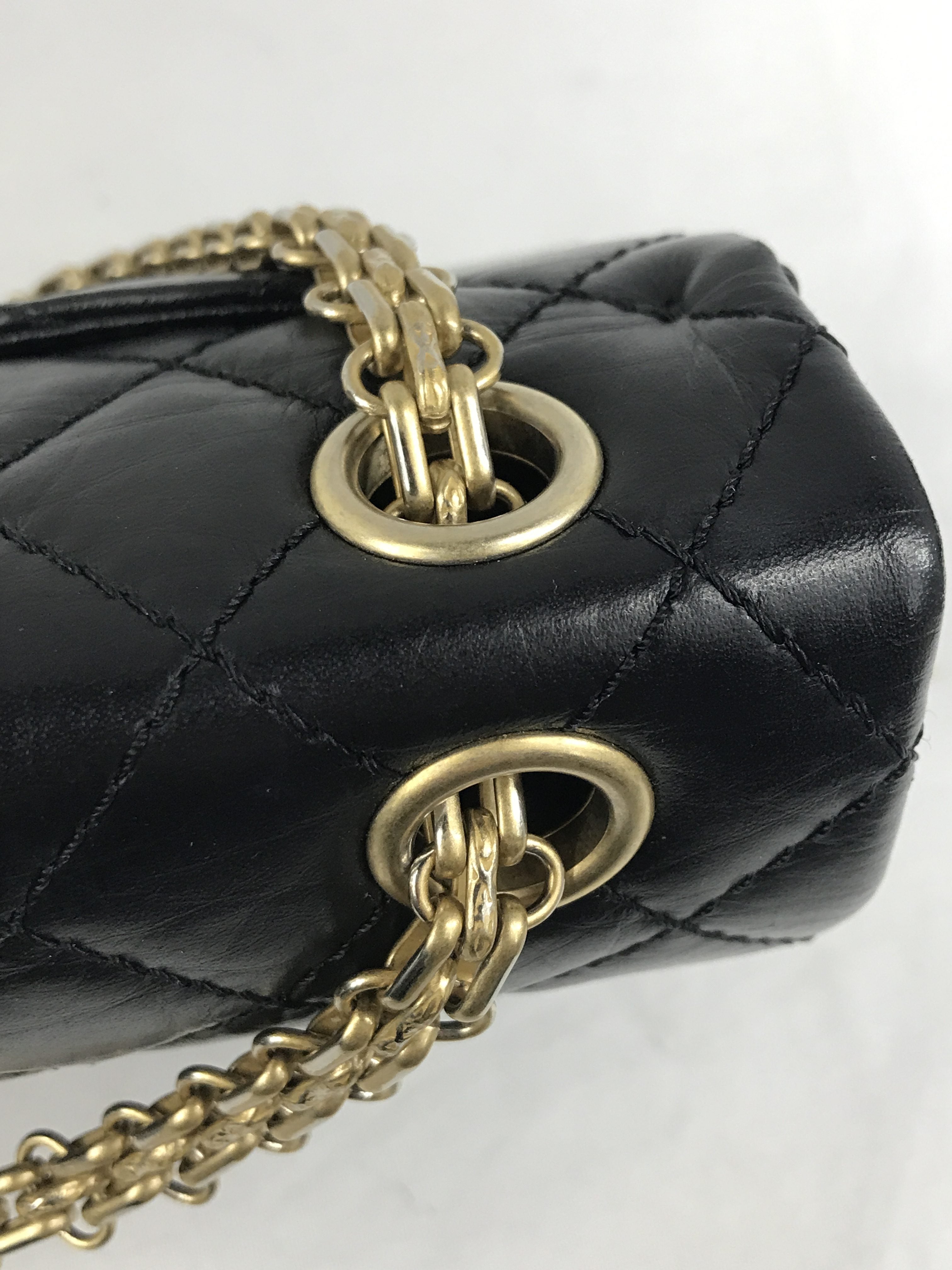 Black Quilted Crinkled Lambskin Reissue Mini 2.55 W/AGHW