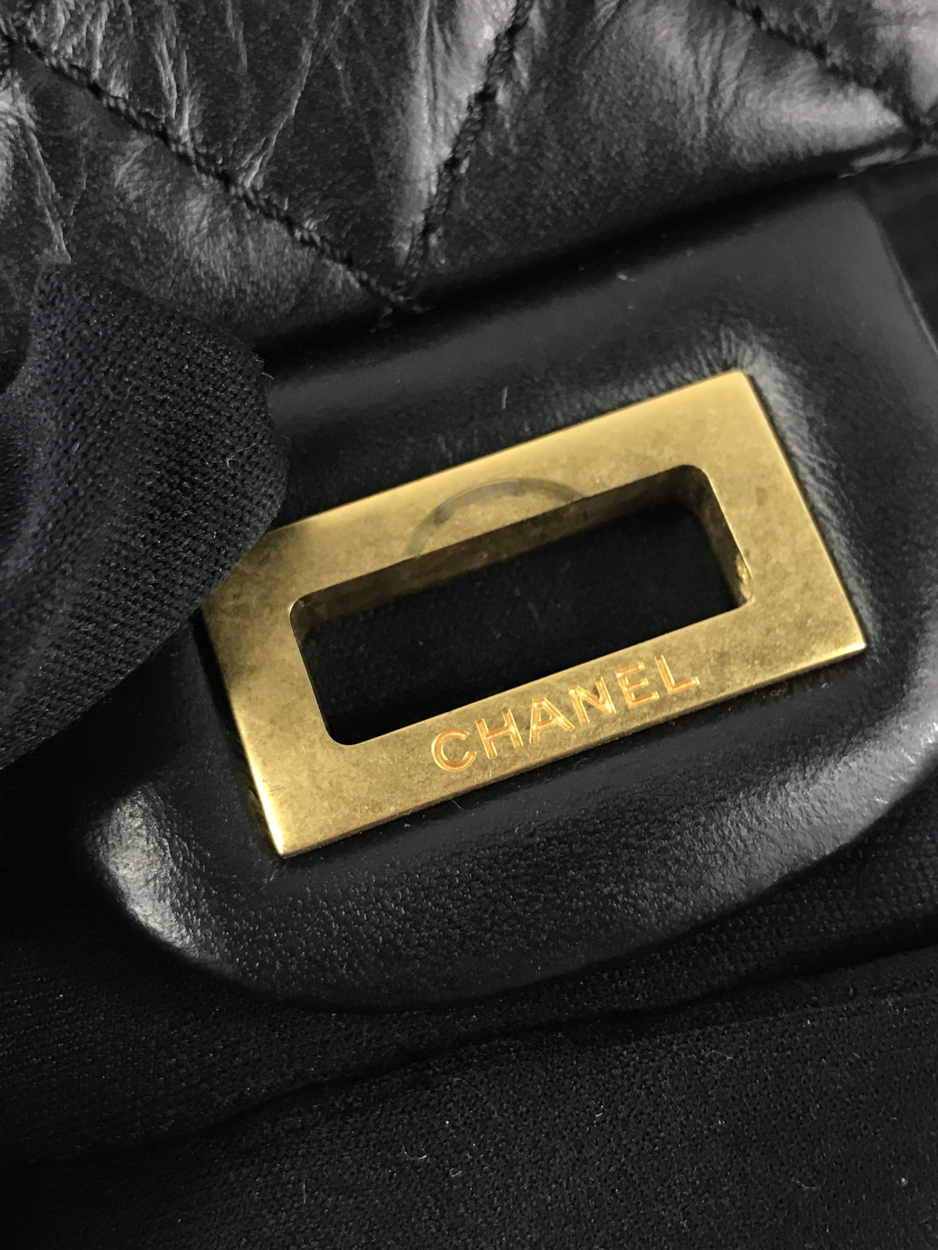 Black Quilted Crinkled Lambskin Reissue Mini 2.55 W/AGHW