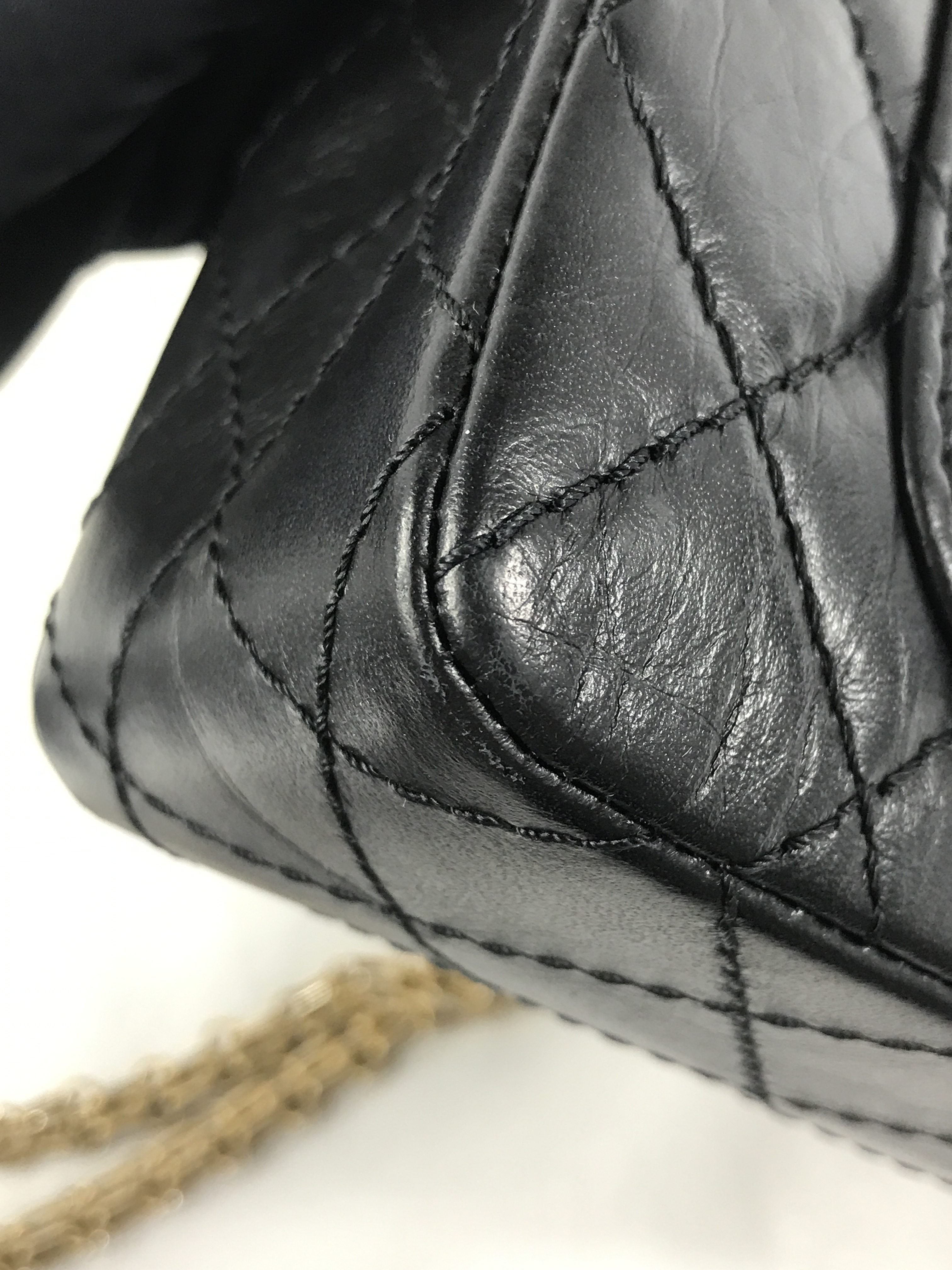 Black Quilted Crinkled Lambskin Reissue Mini 2.55 W/AGHW