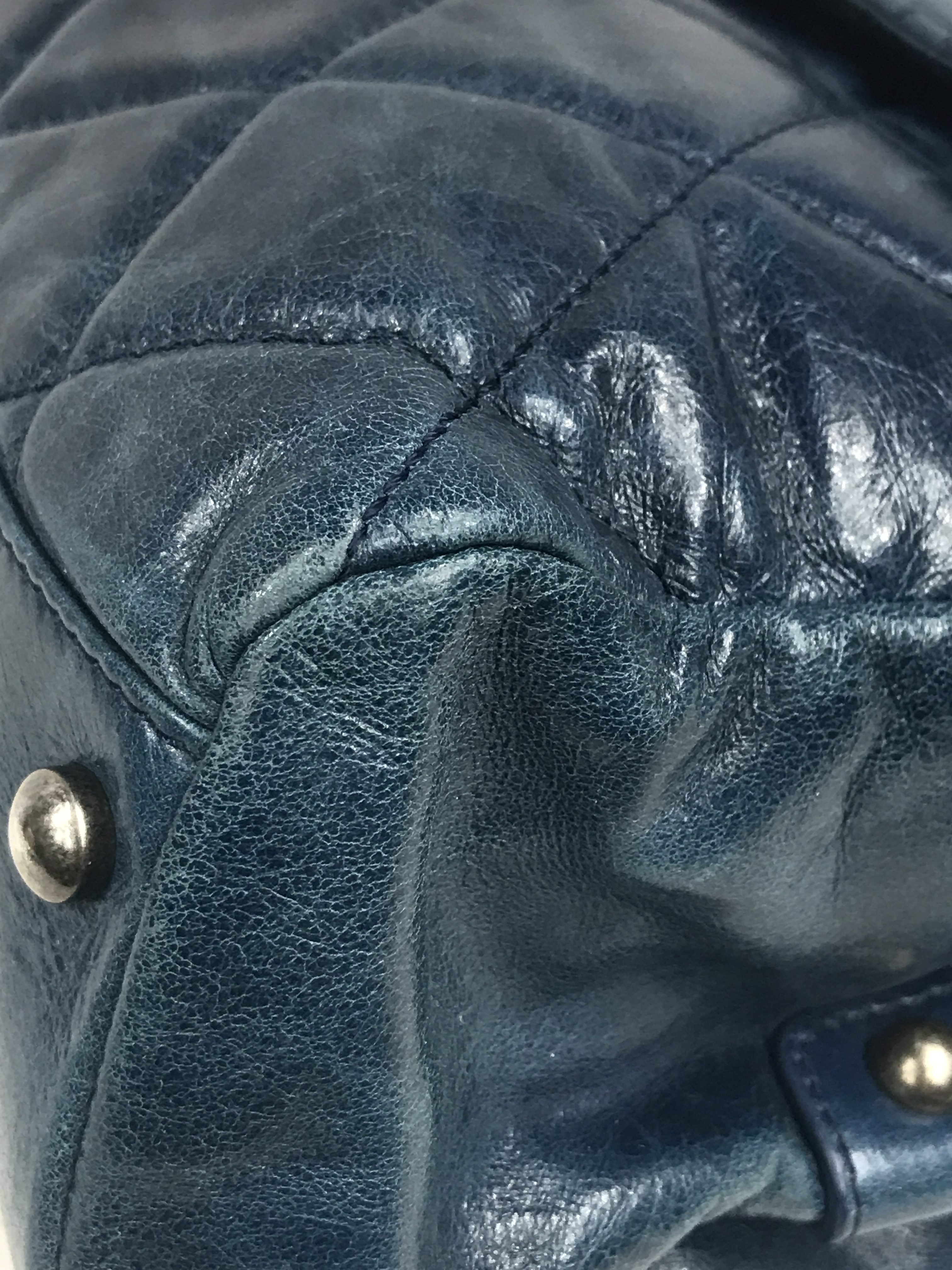 Blue Quilted Distressed Convertible Boy Tote W/RHW