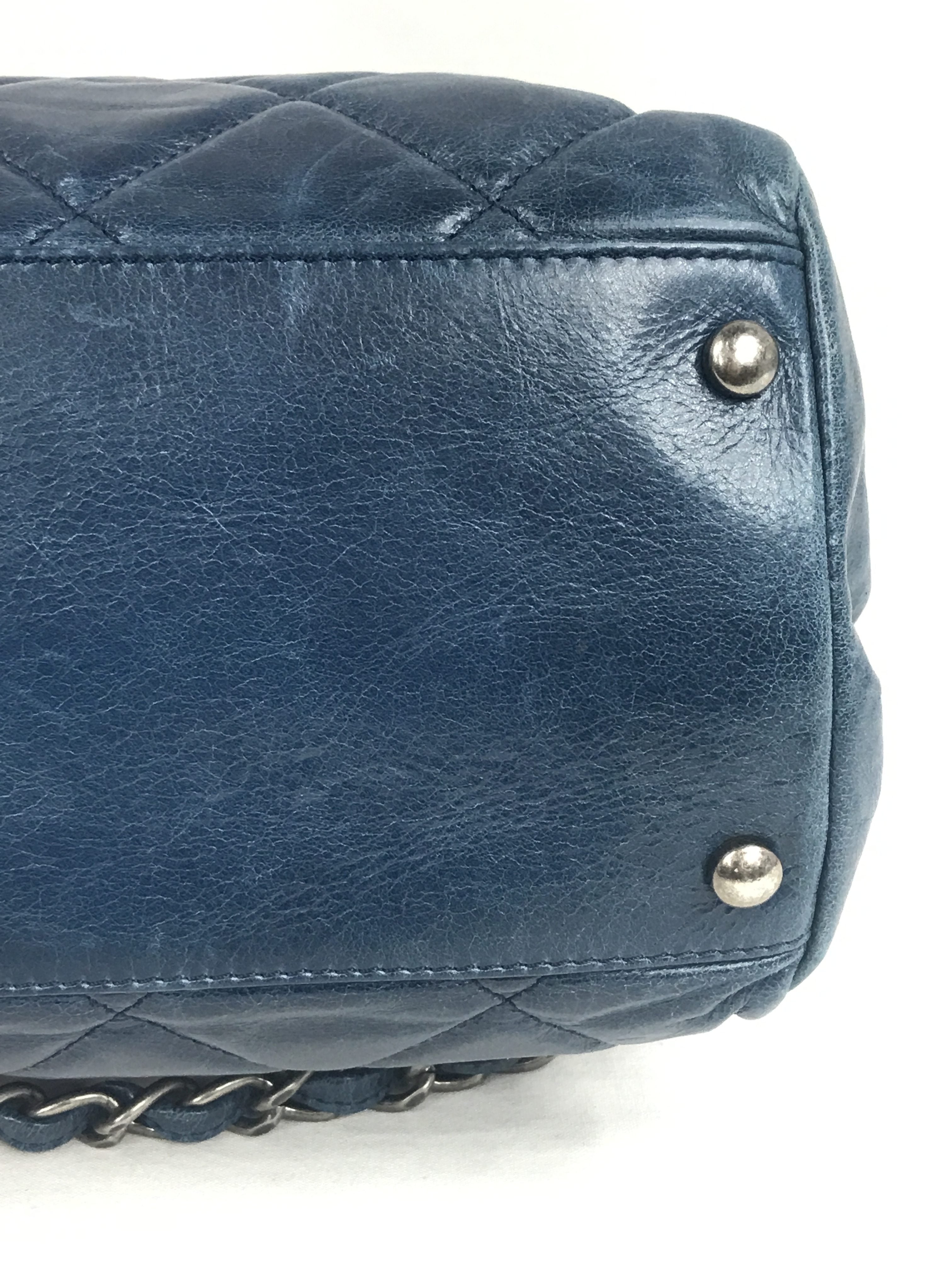 Blue Quilted Distressed Convertible Boy Tote W/RHW