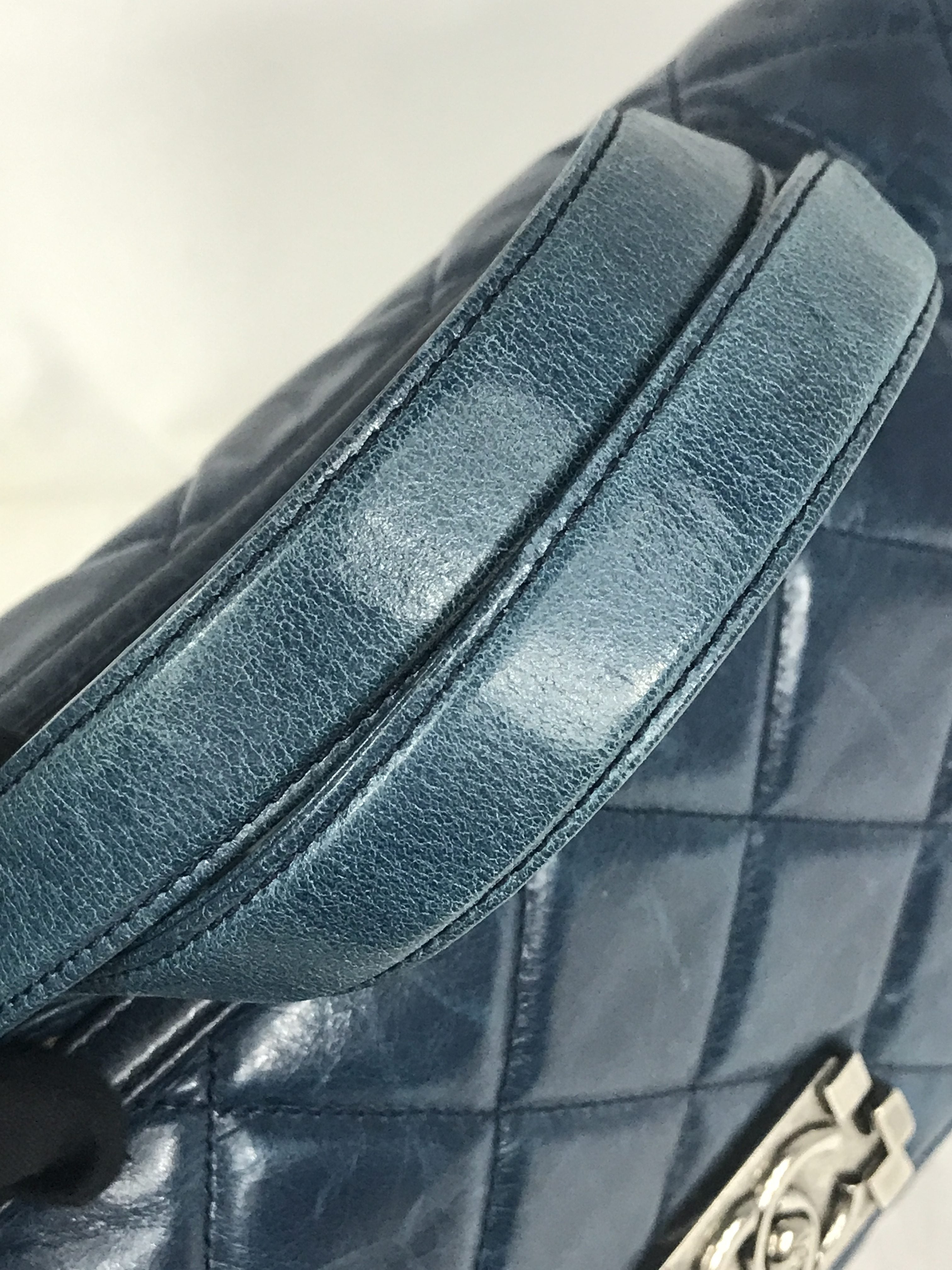 Blue Quilted Distressed Convertible Boy Tote W/RHW