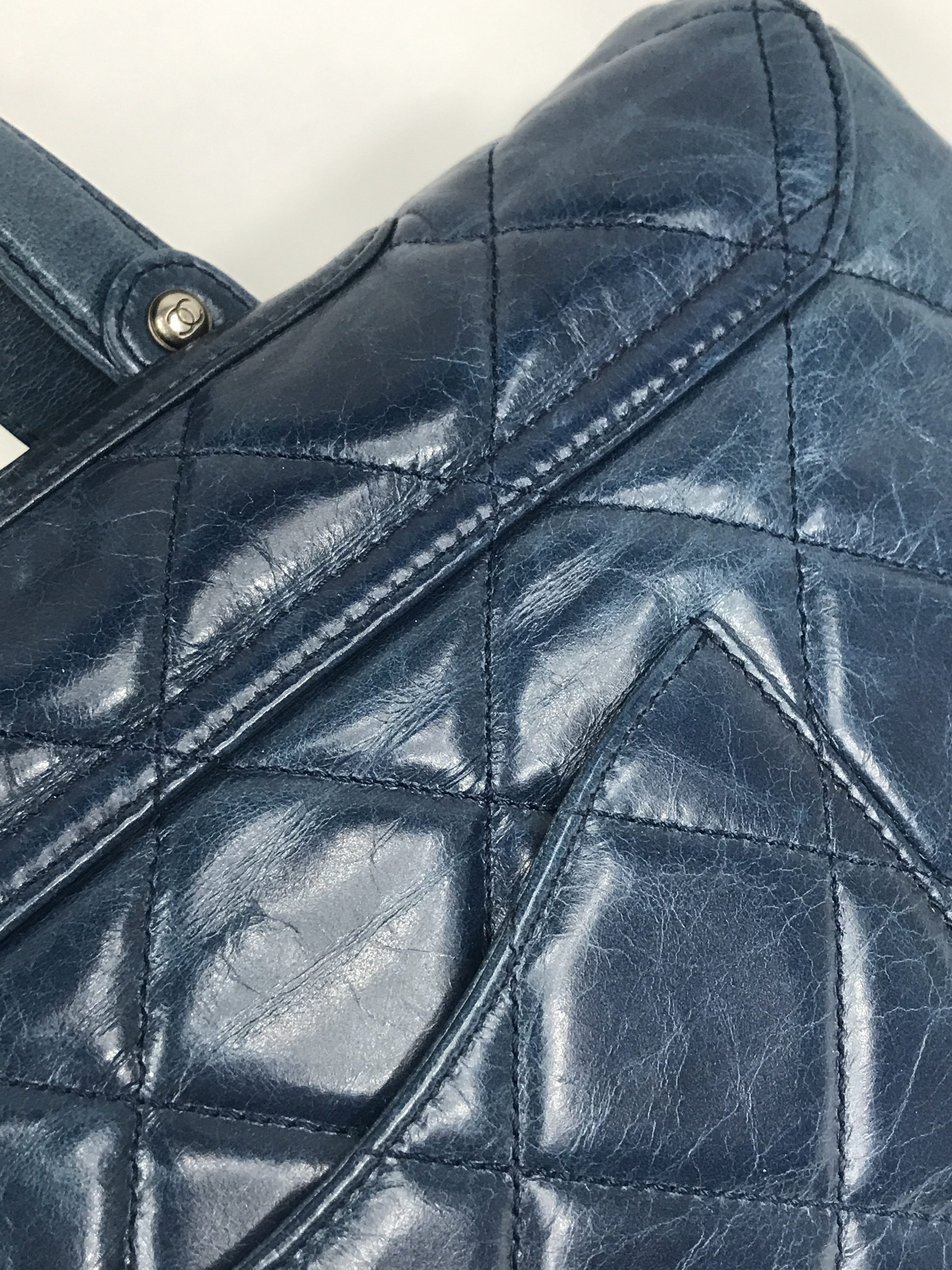 Blue Quilted Distressed Convertible Boy Tote W/RHW