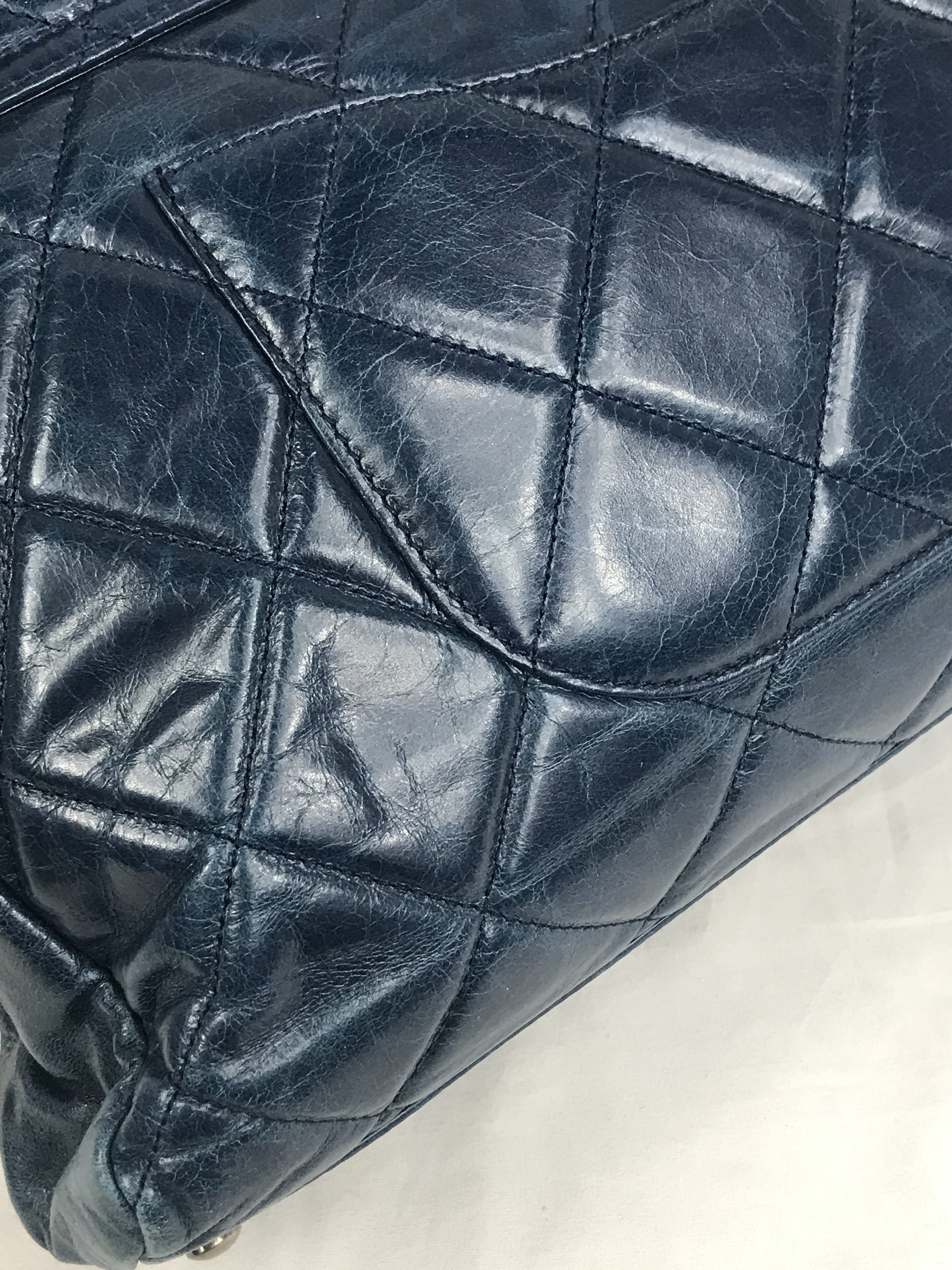 Blue Quilted Distressed Convertible Boy Tote W/RHW