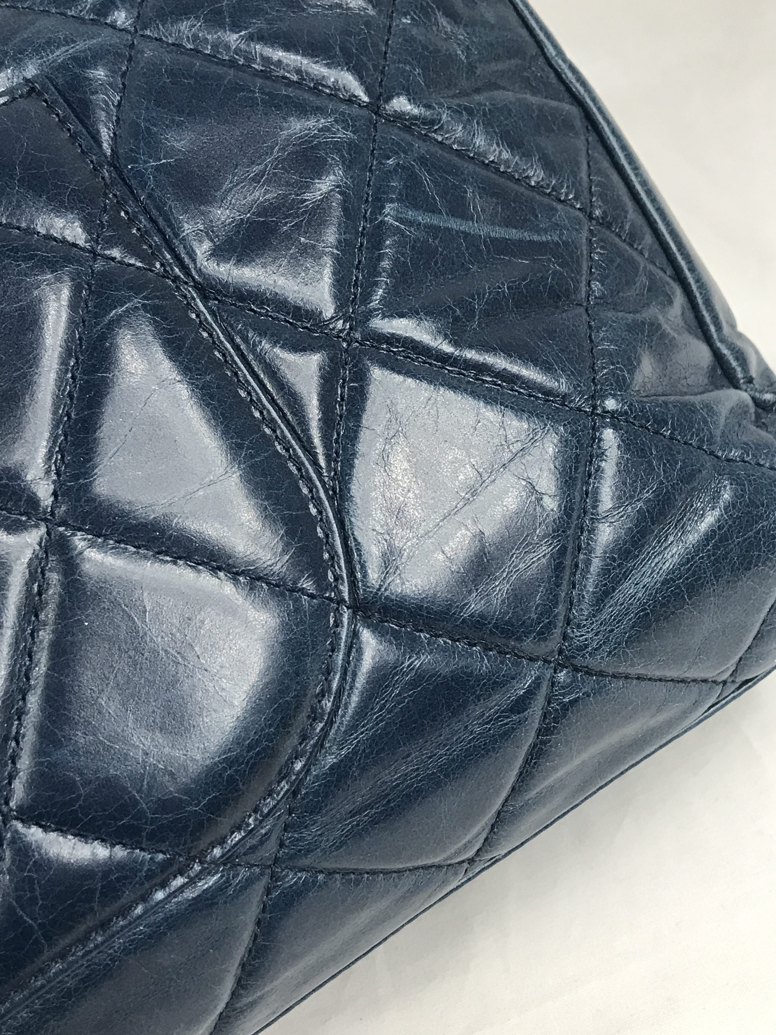 Blue Quilted Distressed Convertible Boy Tote W/RHW
