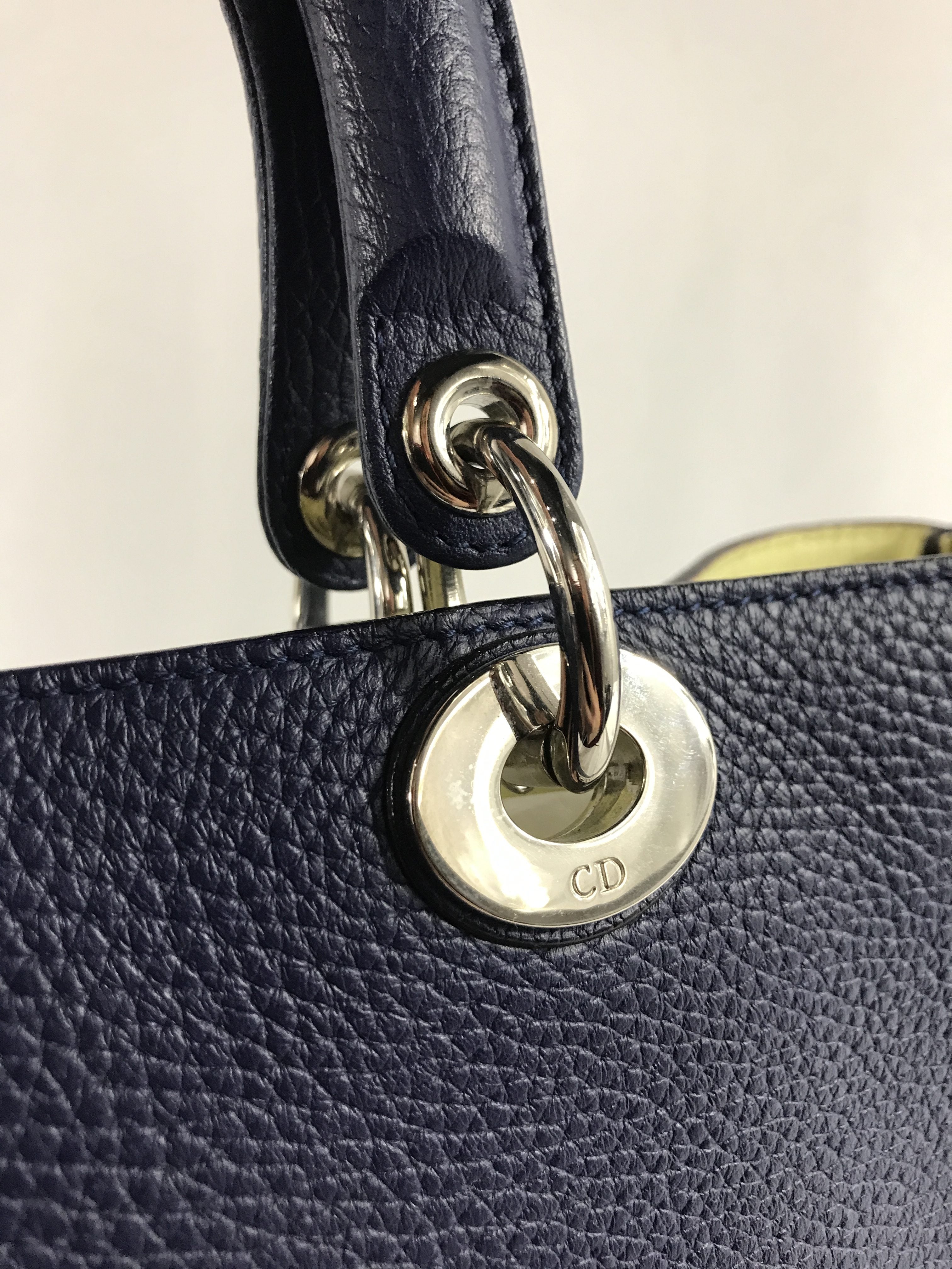 Cobalt Blue Grained Calfskin Large Diorissimo w/SHW