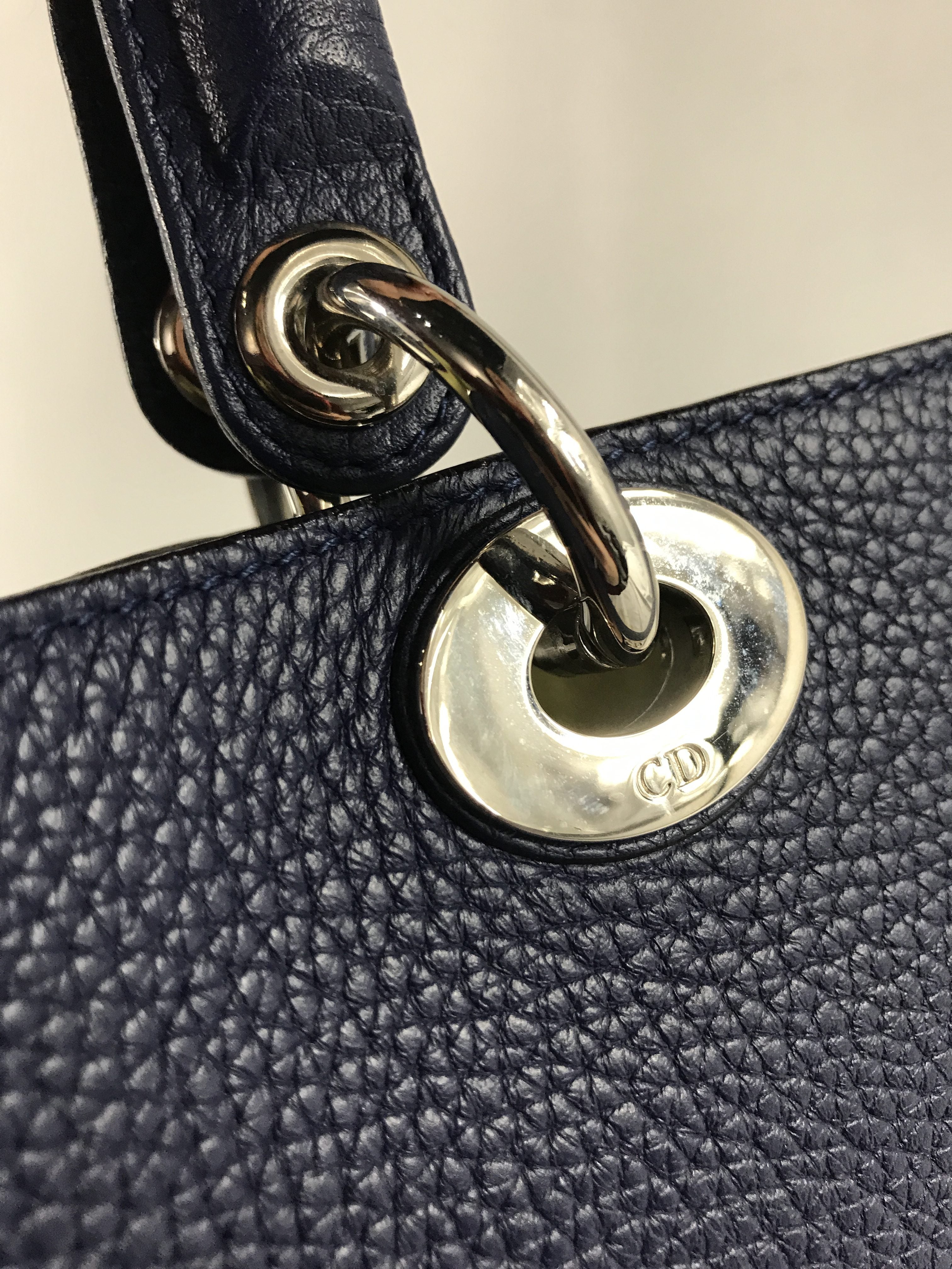 Cobalt Blue Grained Calfskin Large Diorissimo w/SHW