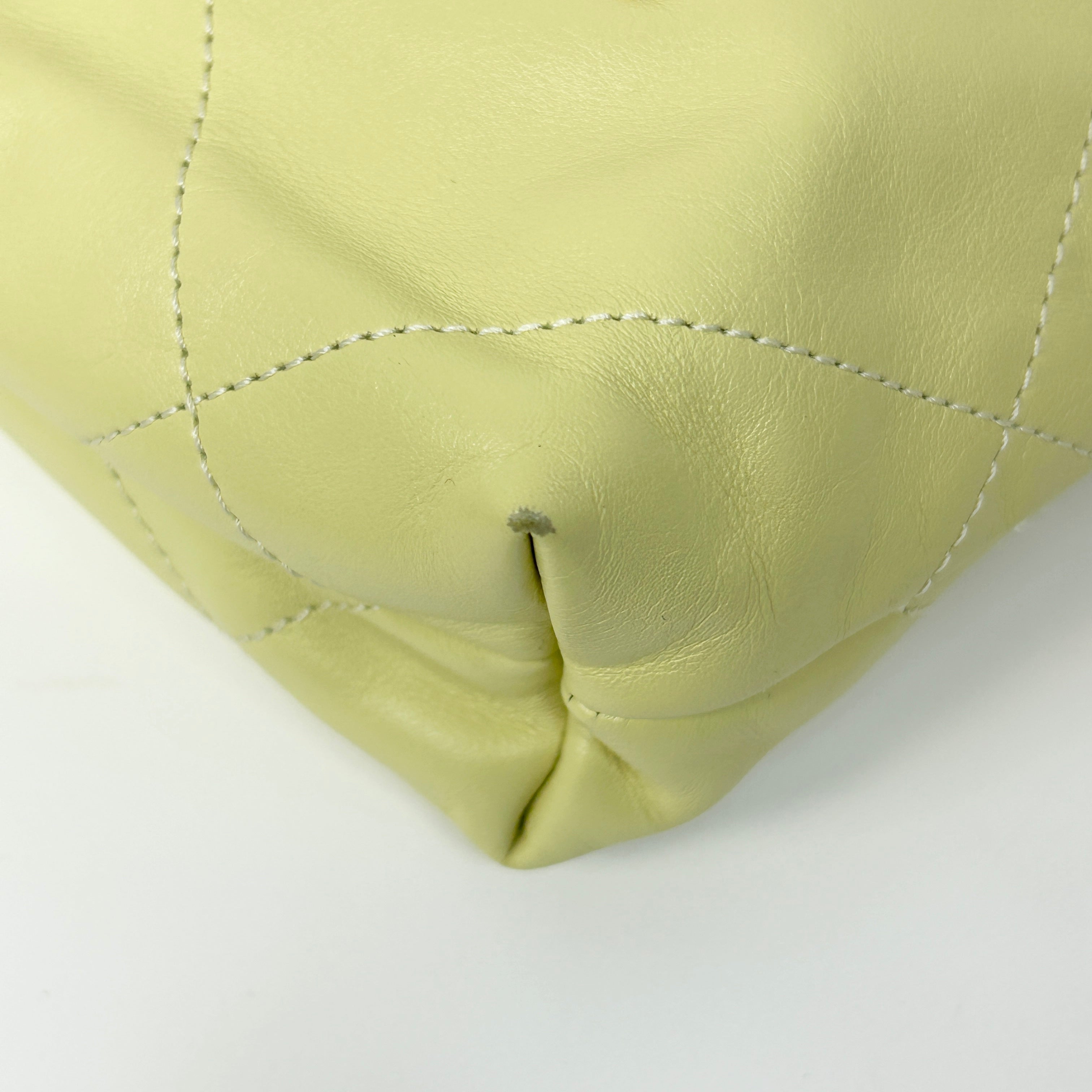 22 Yellow Chain Hobo Quilted Calfskin Mini Crossbody Bag w/GHW - Haute Classics