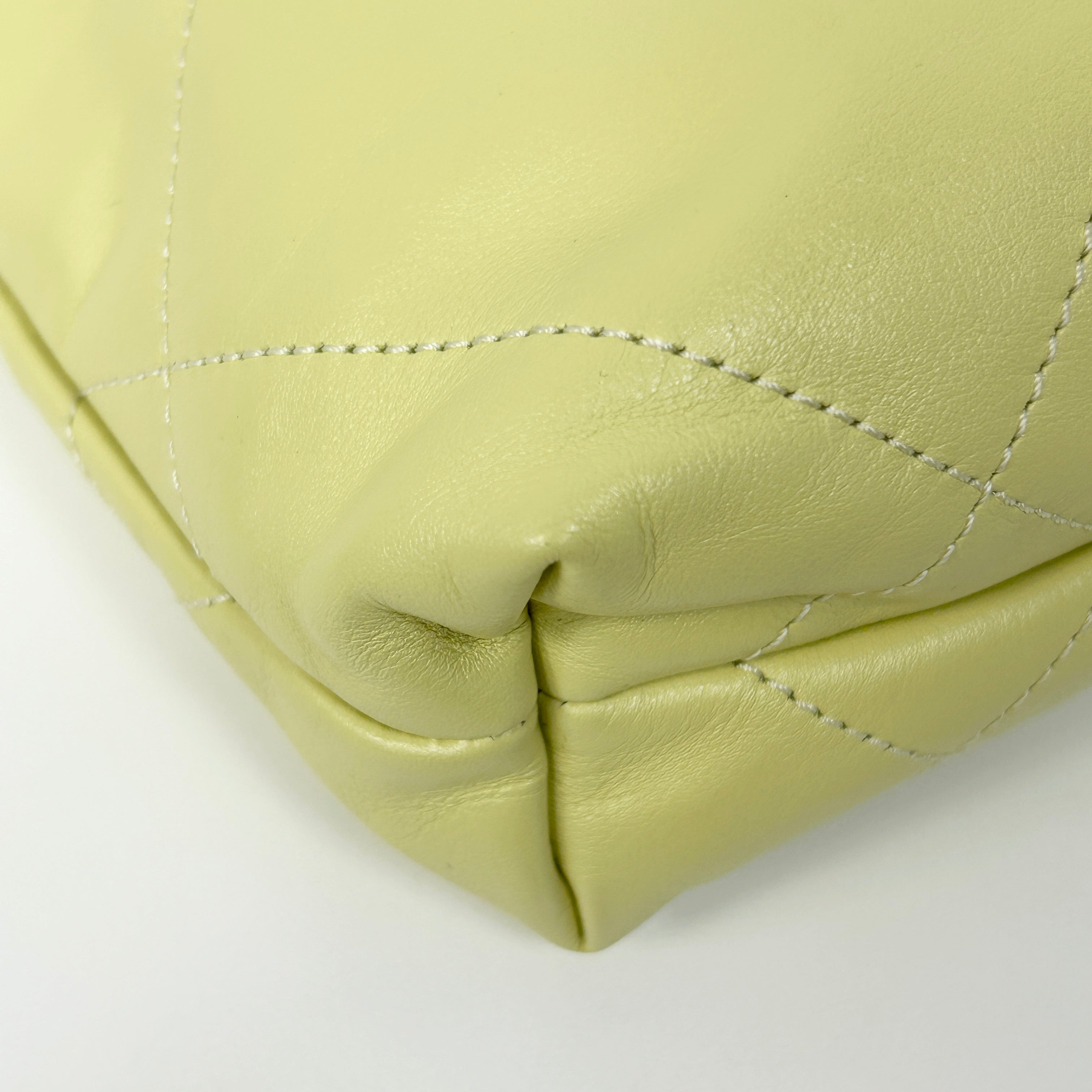 22 Yellow Chain Hobo Quilted Calfskin Mini Crossbody Bag w/GHW - Haute Classics