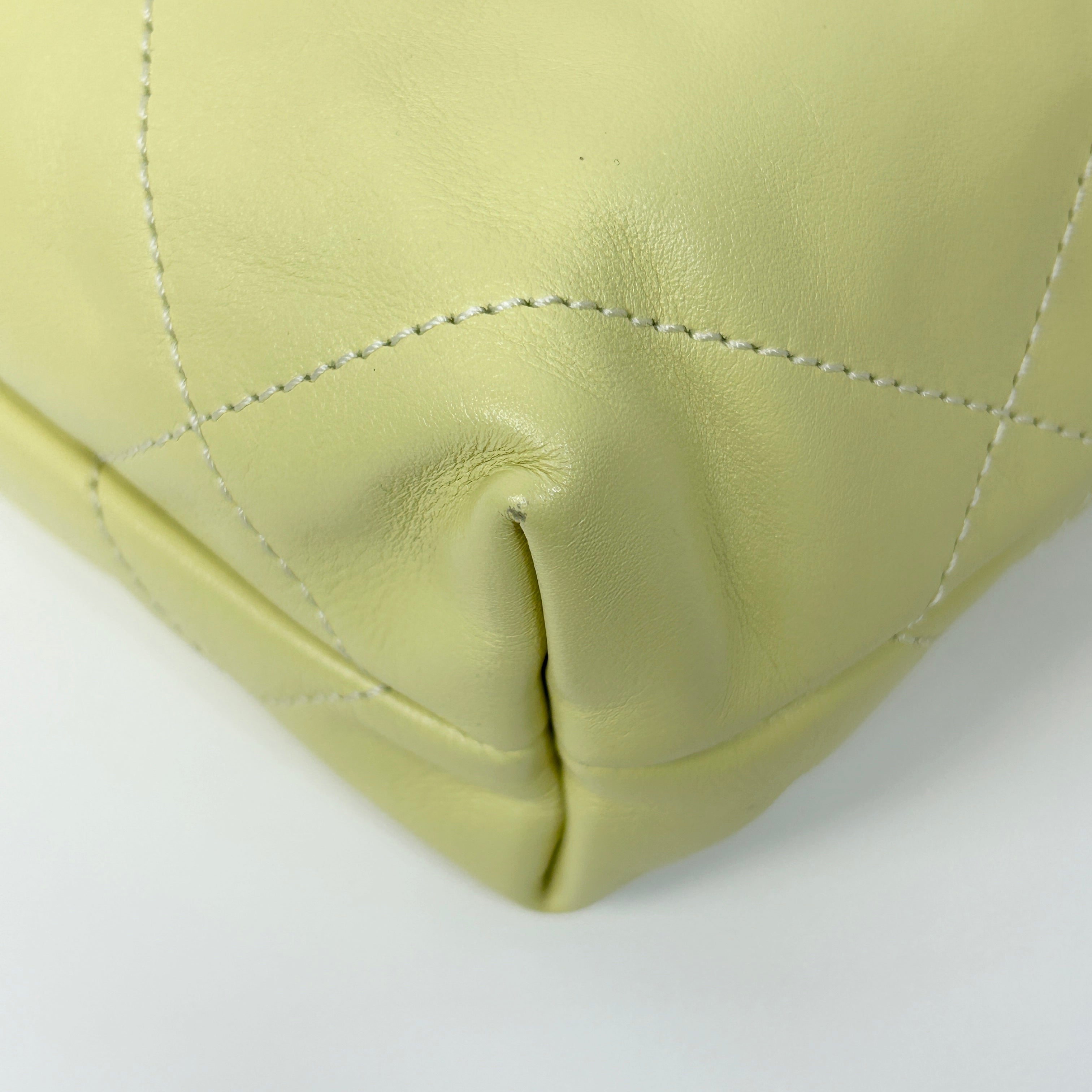 22 Yellow Chain Hobo Quilted Calfskin Mini Crossbody Bag w/GHW - Haute Classics