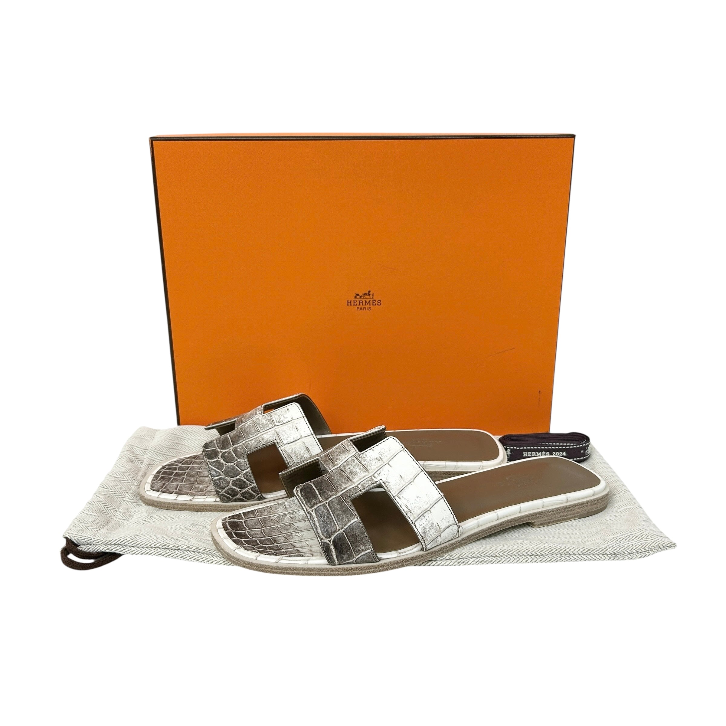 Matte Niloticus Crocodile Himalaya Oran Sandals - Haute Classics