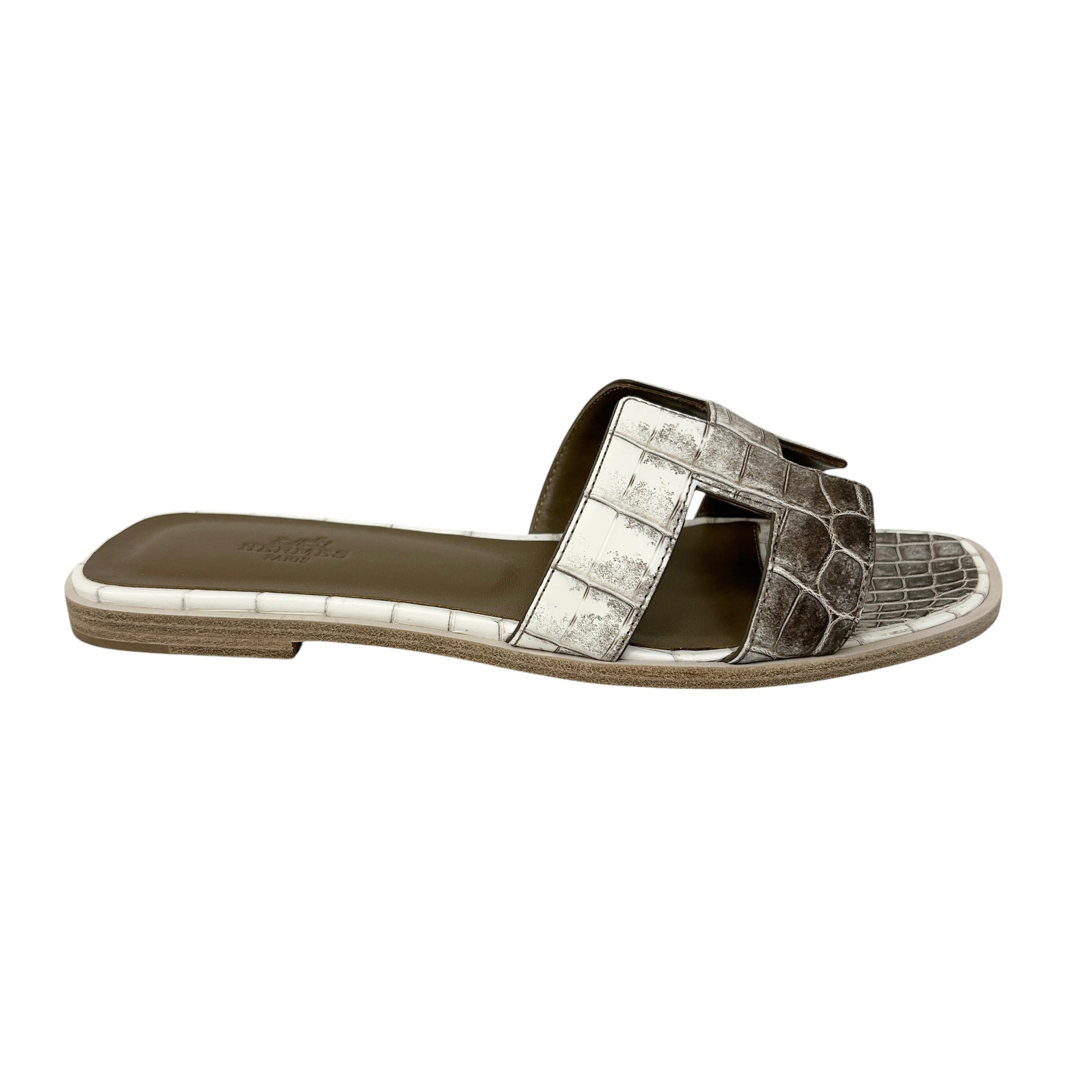 Matte Niloticus Crocodile Himalaya Oran Sandals - Haute Classics