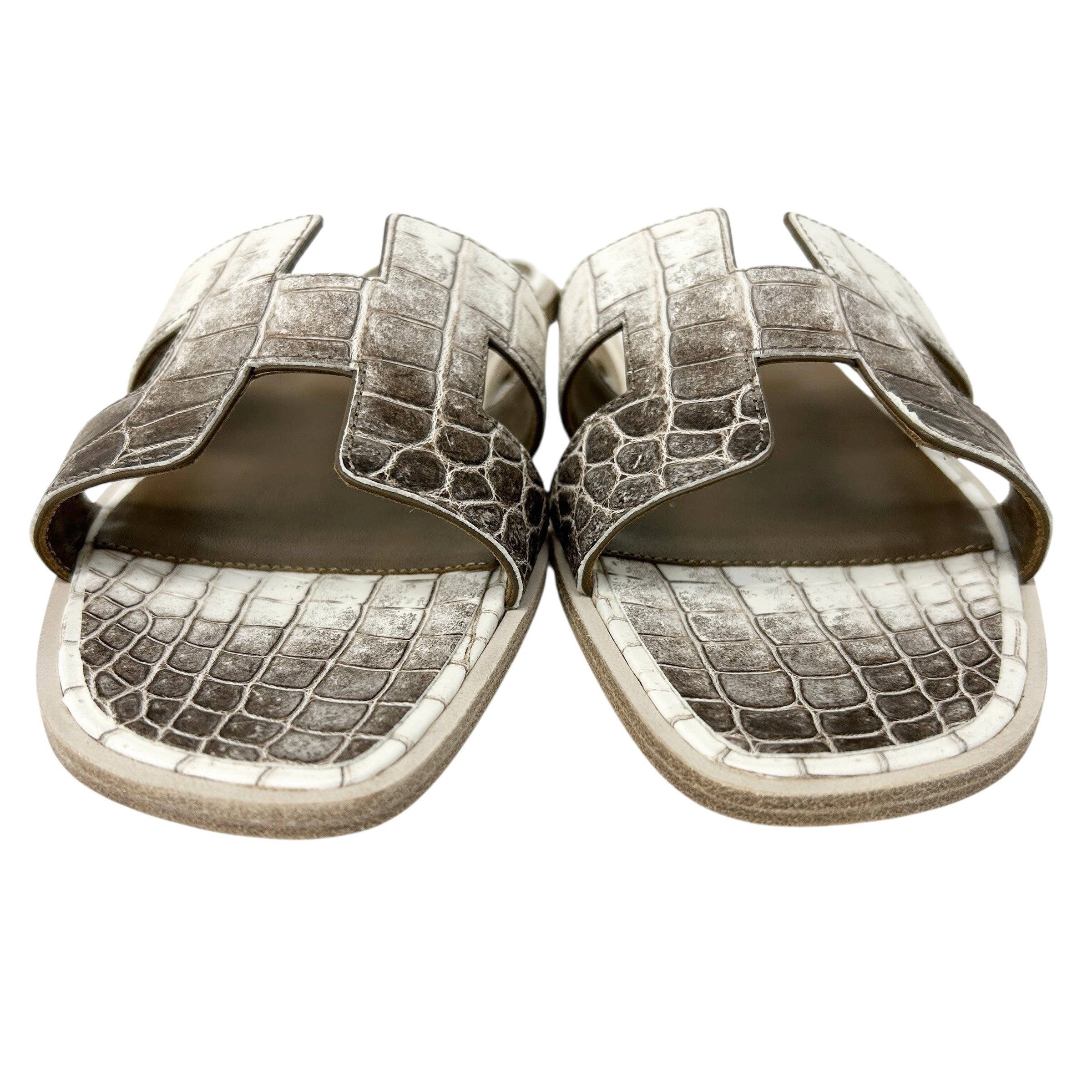 Matte Niloticus Crocodile Himalaya Oran Sandals - Haute Classics