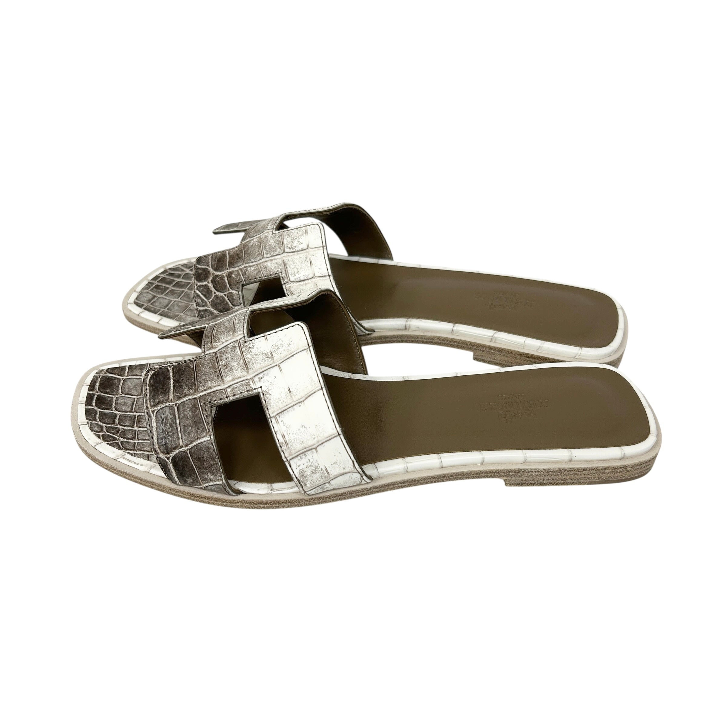 Matte Niloticus Crocodile Himalaya Oran Sandals - Haute Classics