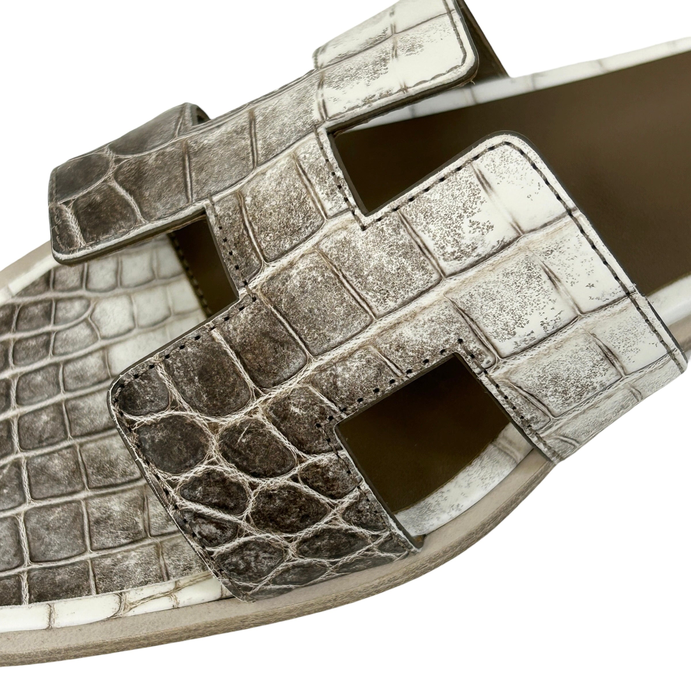 Matte Niloticus Crocodile Himalaya Oran Sandals - Haute Classics