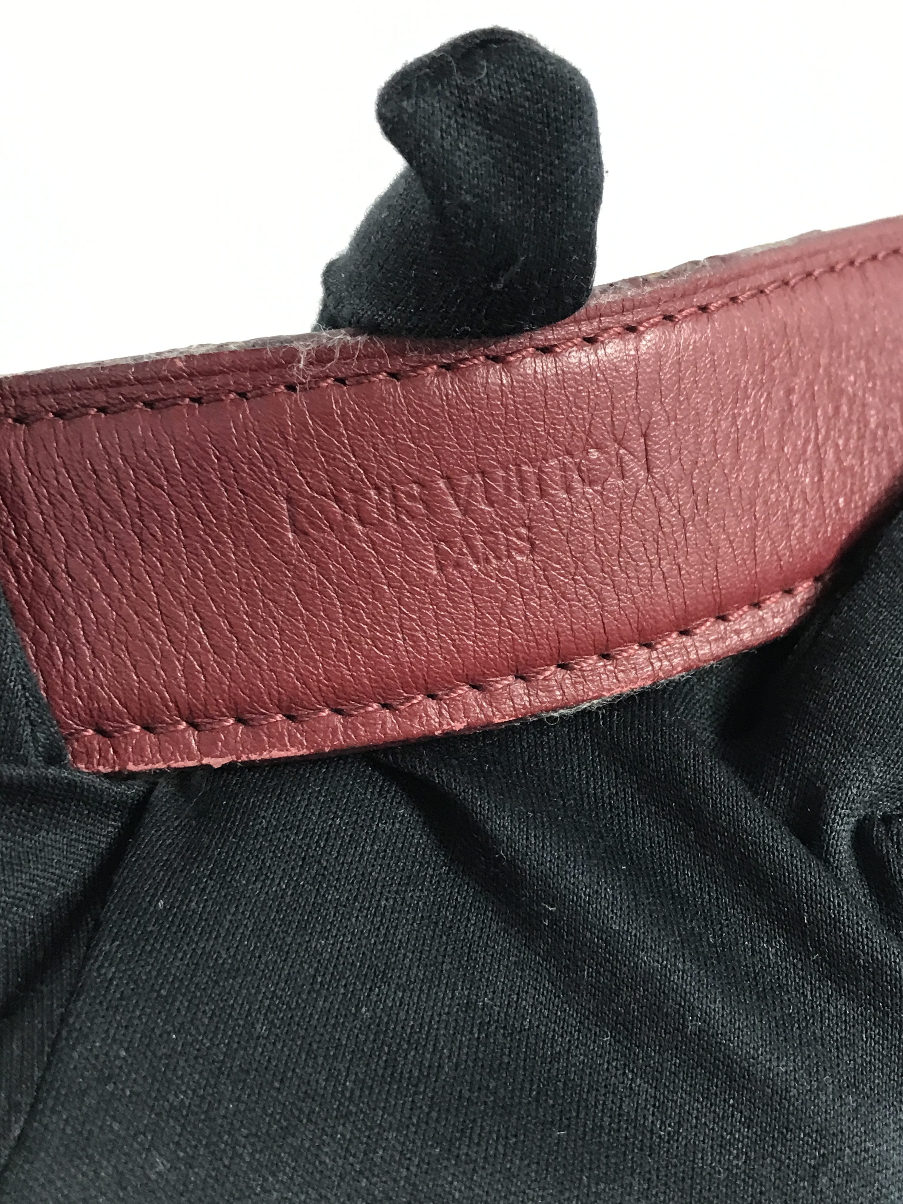 Monogram Coated Canvas/ Burgundy Leather Bucket Shoulder Bag w/ removable pouch w/RHW