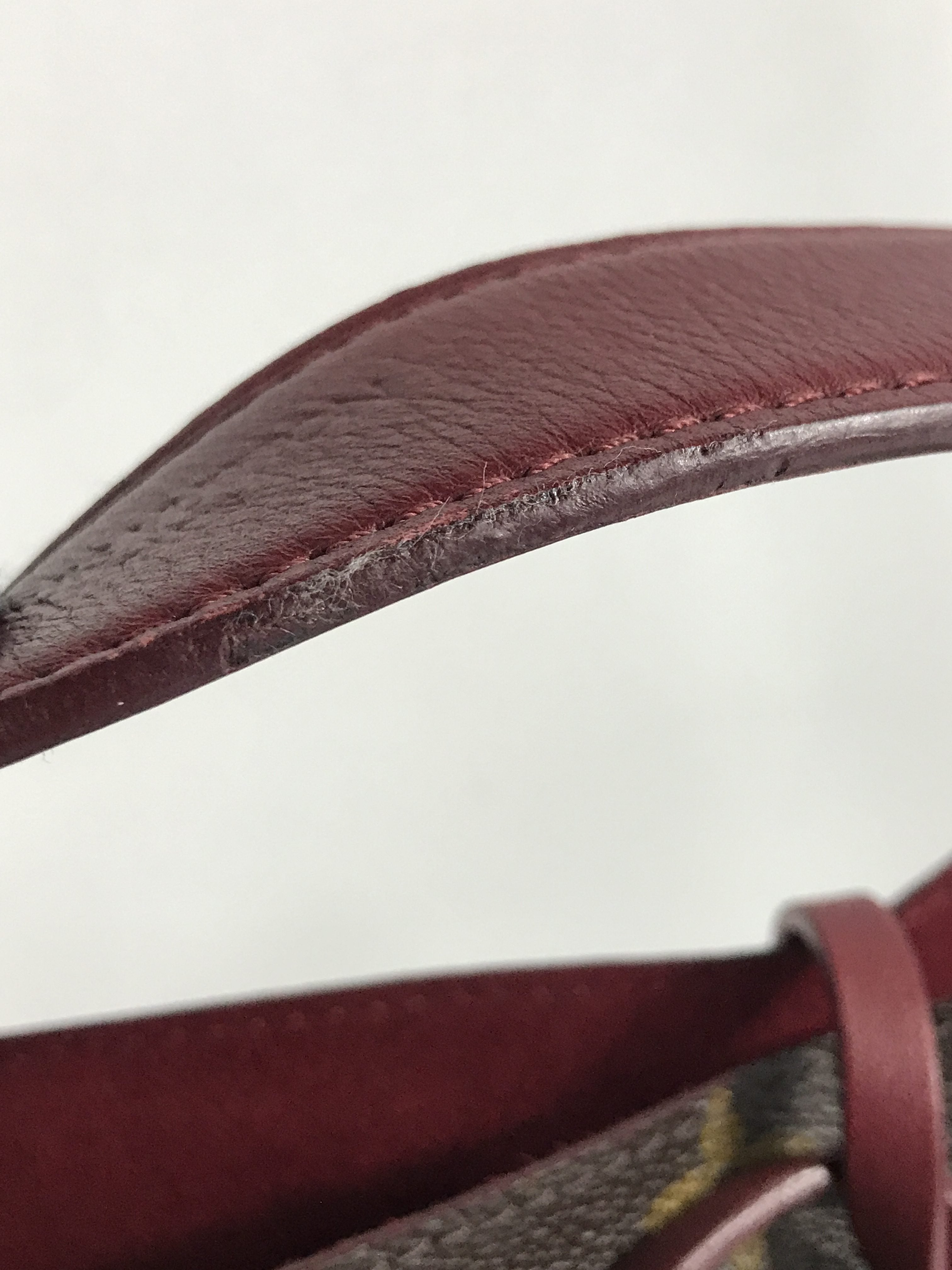 Monogram Coated Canvas/ Burgundy Leather Bucket Shoulder Bag w/ removable pouch w/RHW