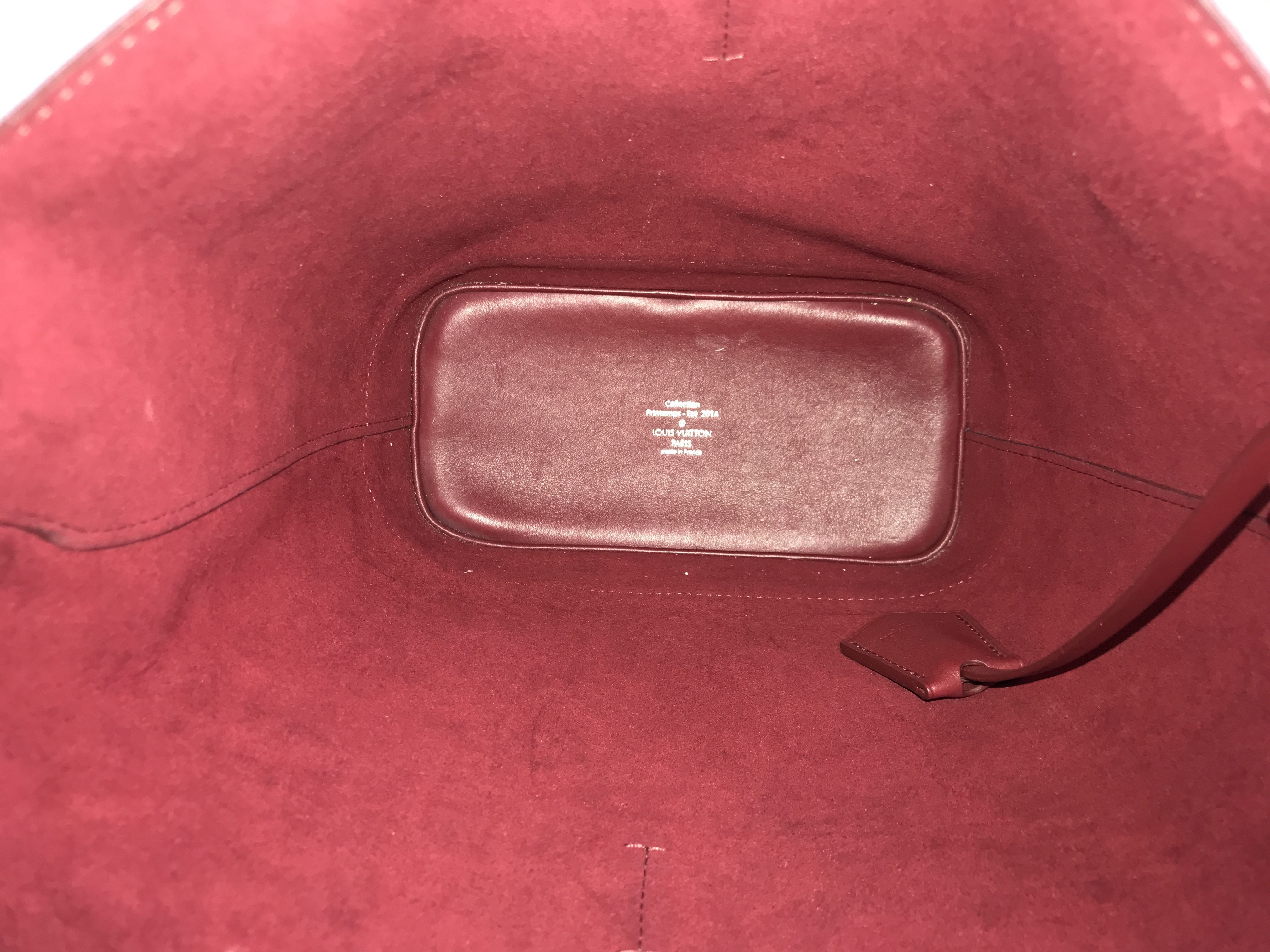 Monogram Coated Canvas/ Burgundy Leather Bucket Shoulder Bag w/ removable pouch w/RHW