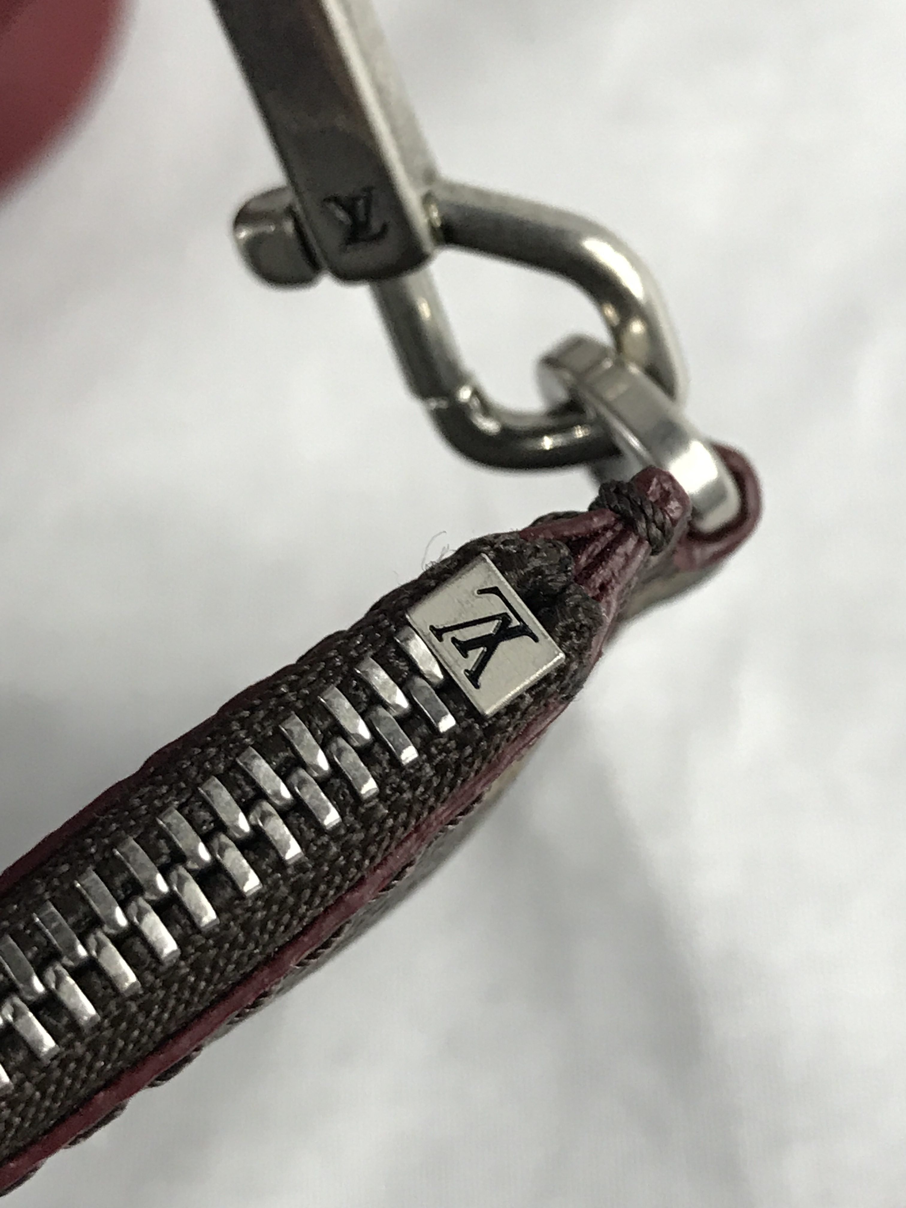 Monogram Coated Canvas/ Burgundy Leather Bucket Shoulder Bag w/ removable pouch w/RHW