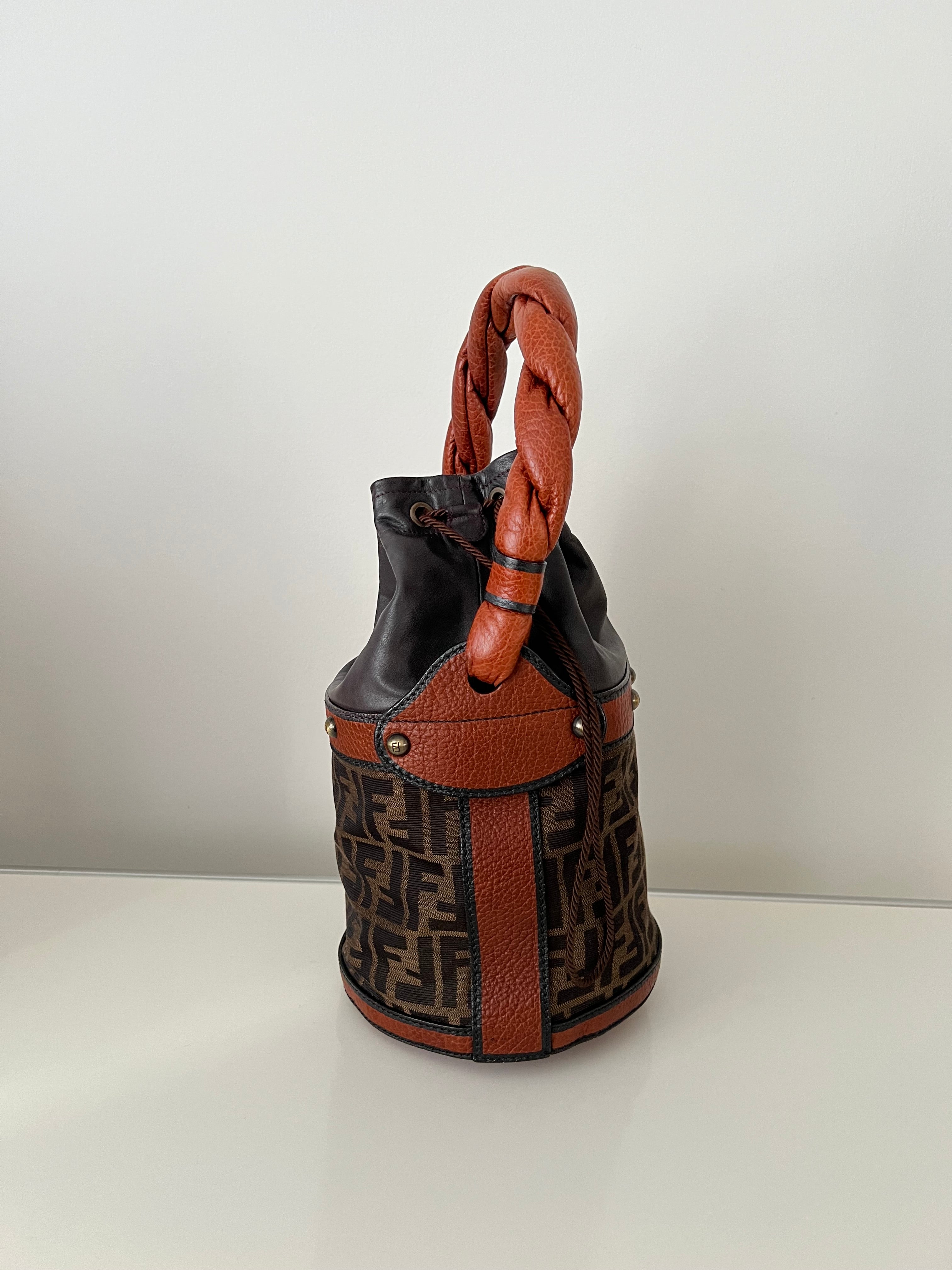 Vintage Monogram Zucca Palazzo Canvas/Leather Braided Bucket Bag w/AGHW