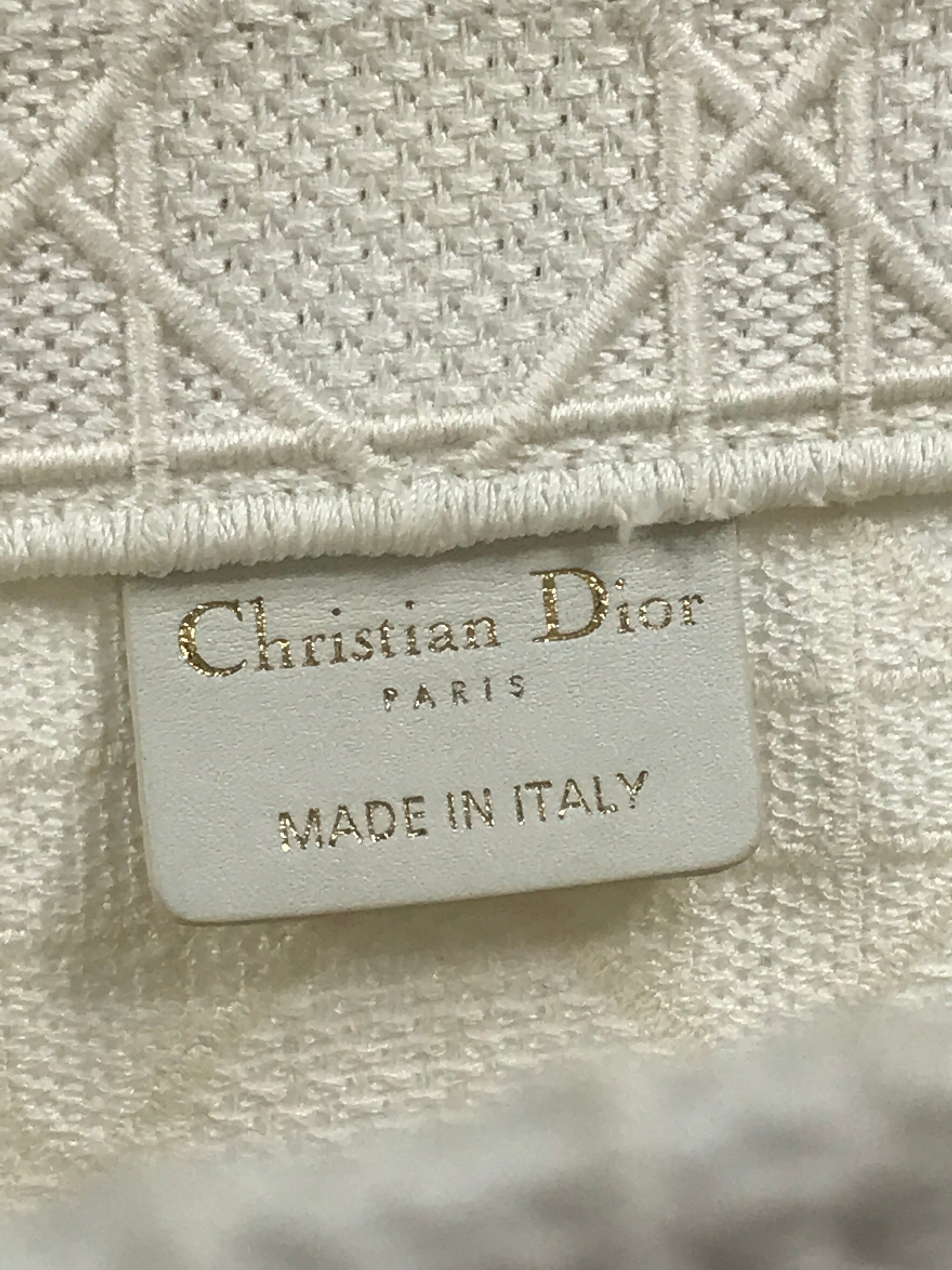 White Oblique Canvas Medium Dior Book Tote