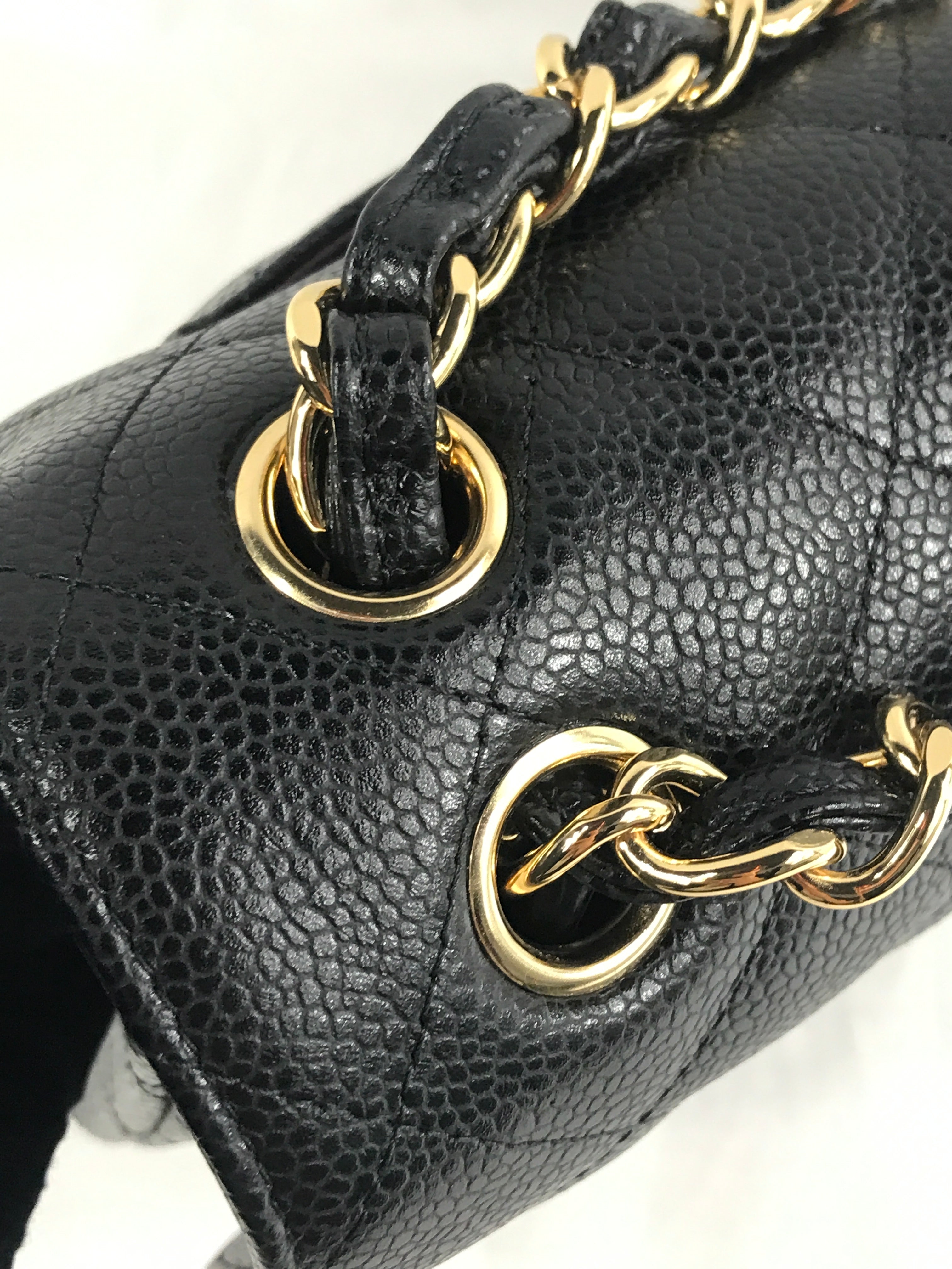 Black Caviar Double Flap Jumbo W/GHW