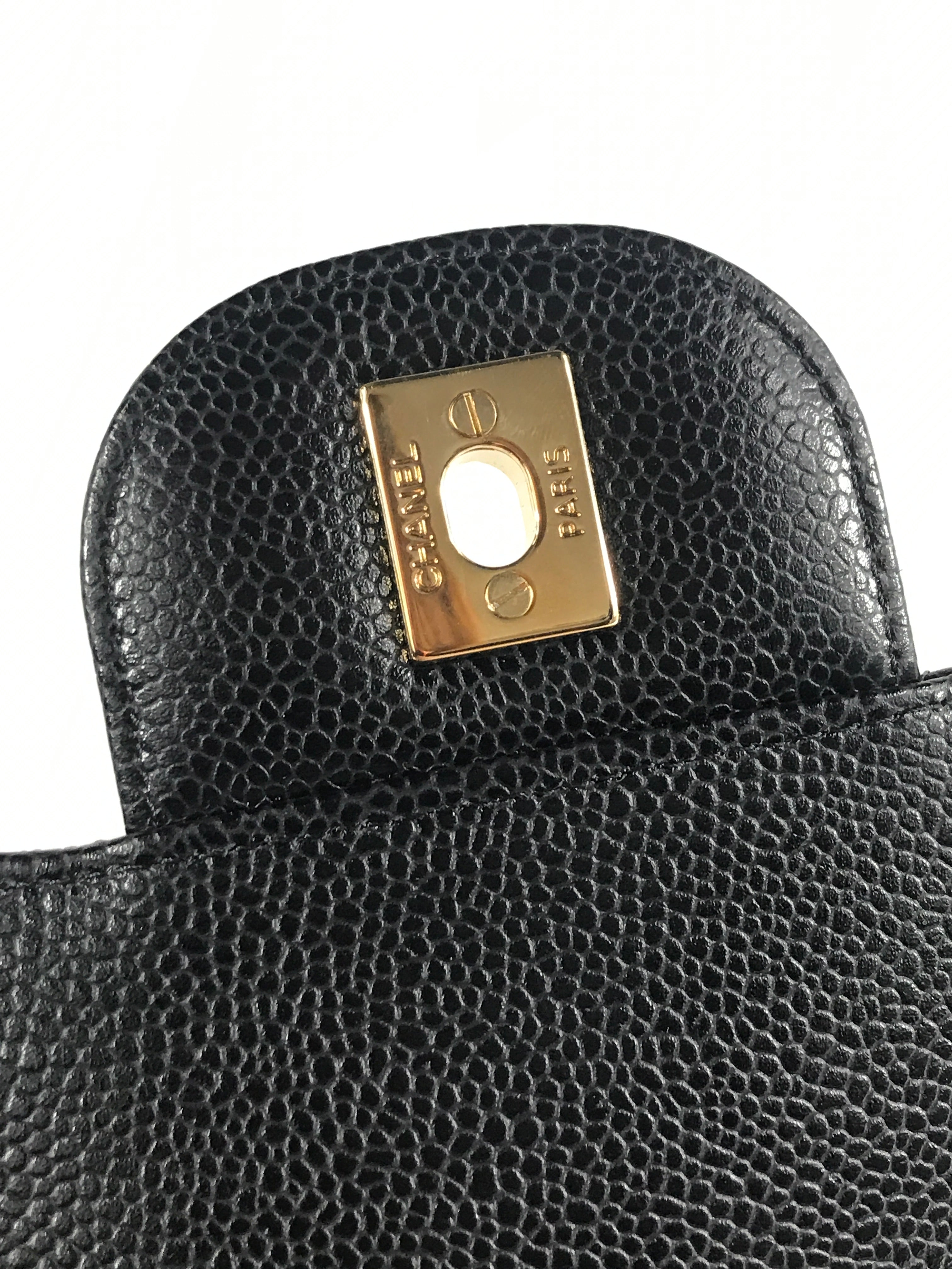 Black Caviar Double Flap Jumbo W/GHW