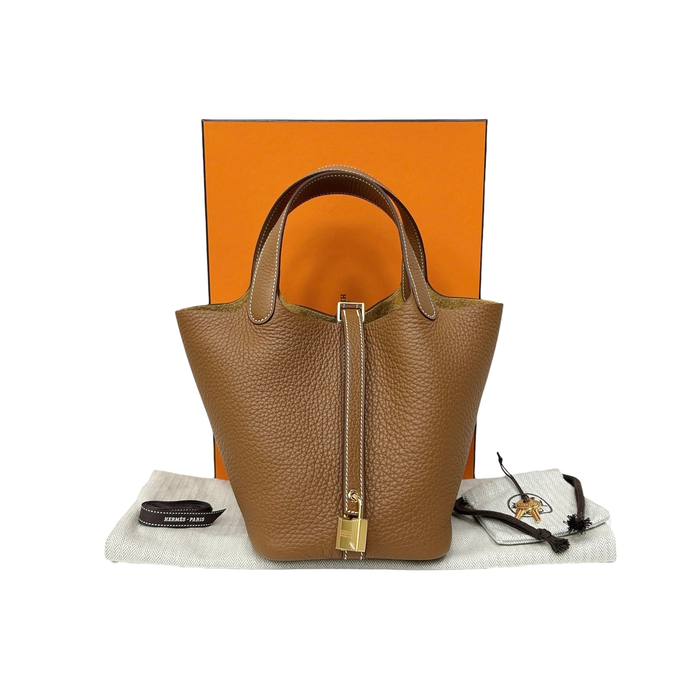 Gold Clemence Picotin 18 w/GHW - Haute Classics