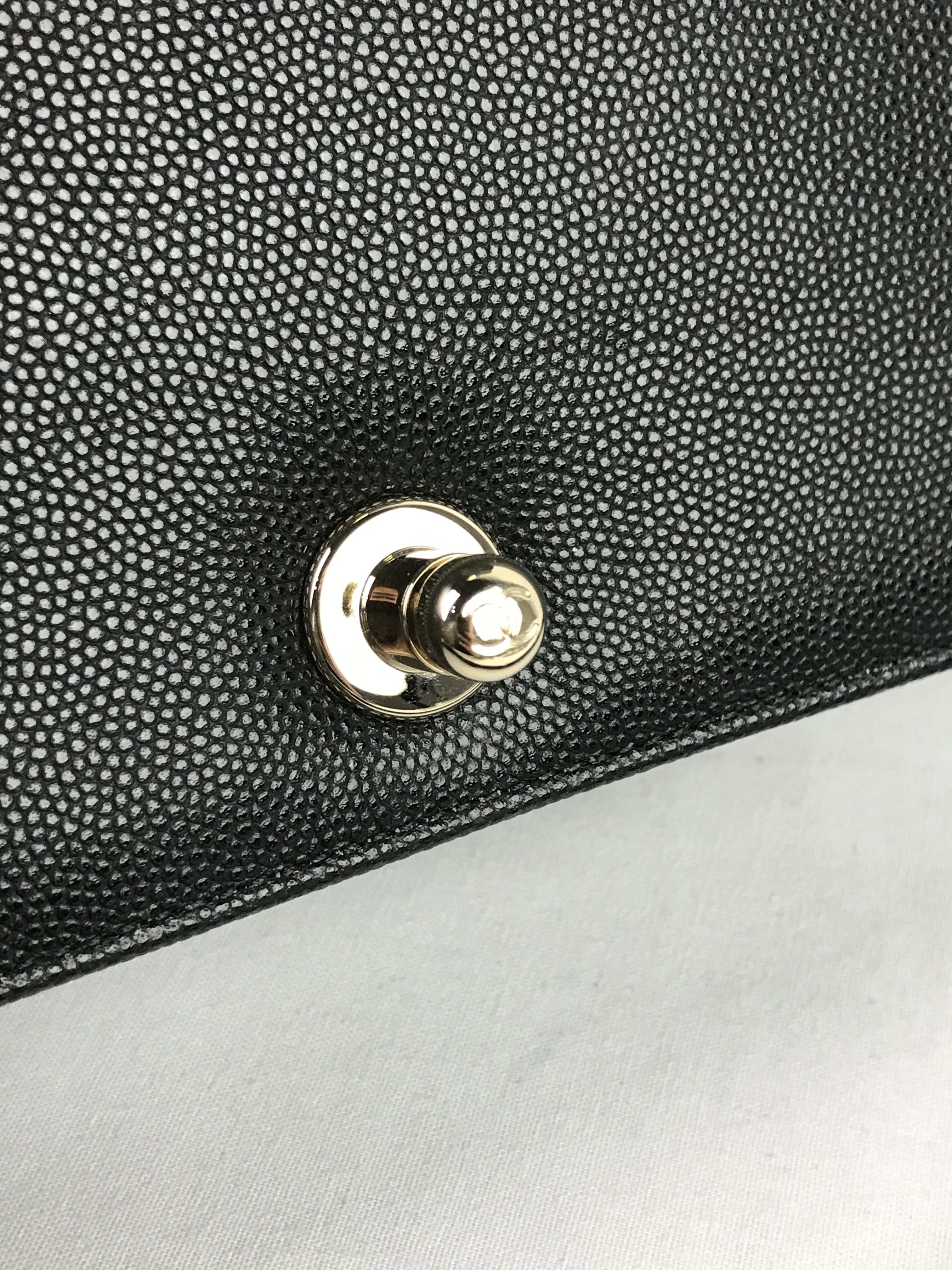 Black Caviar Medium Boy Bag w/Shiny LGHW
