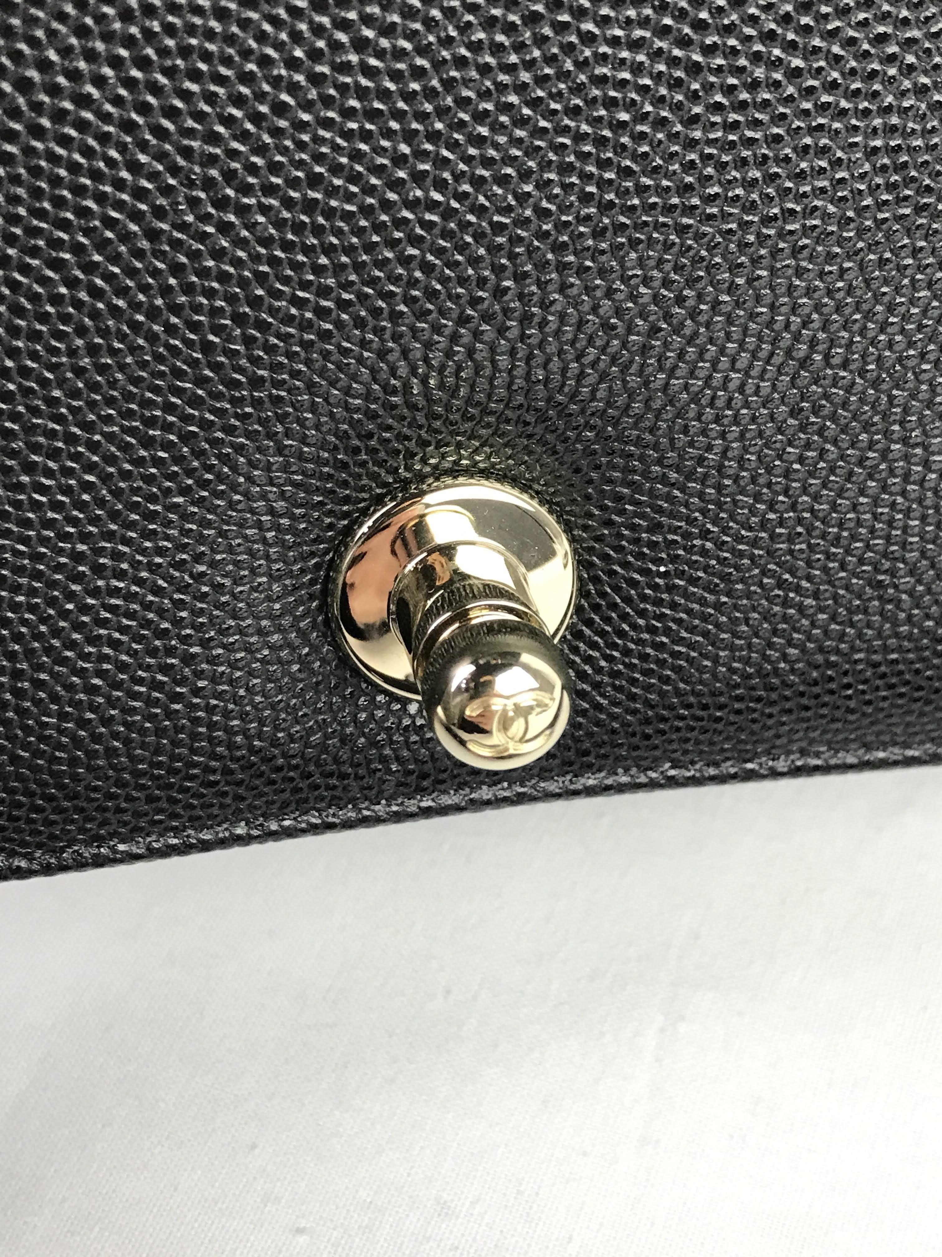 Black Caviar Medium Boy Bag w/Shiny LGHW