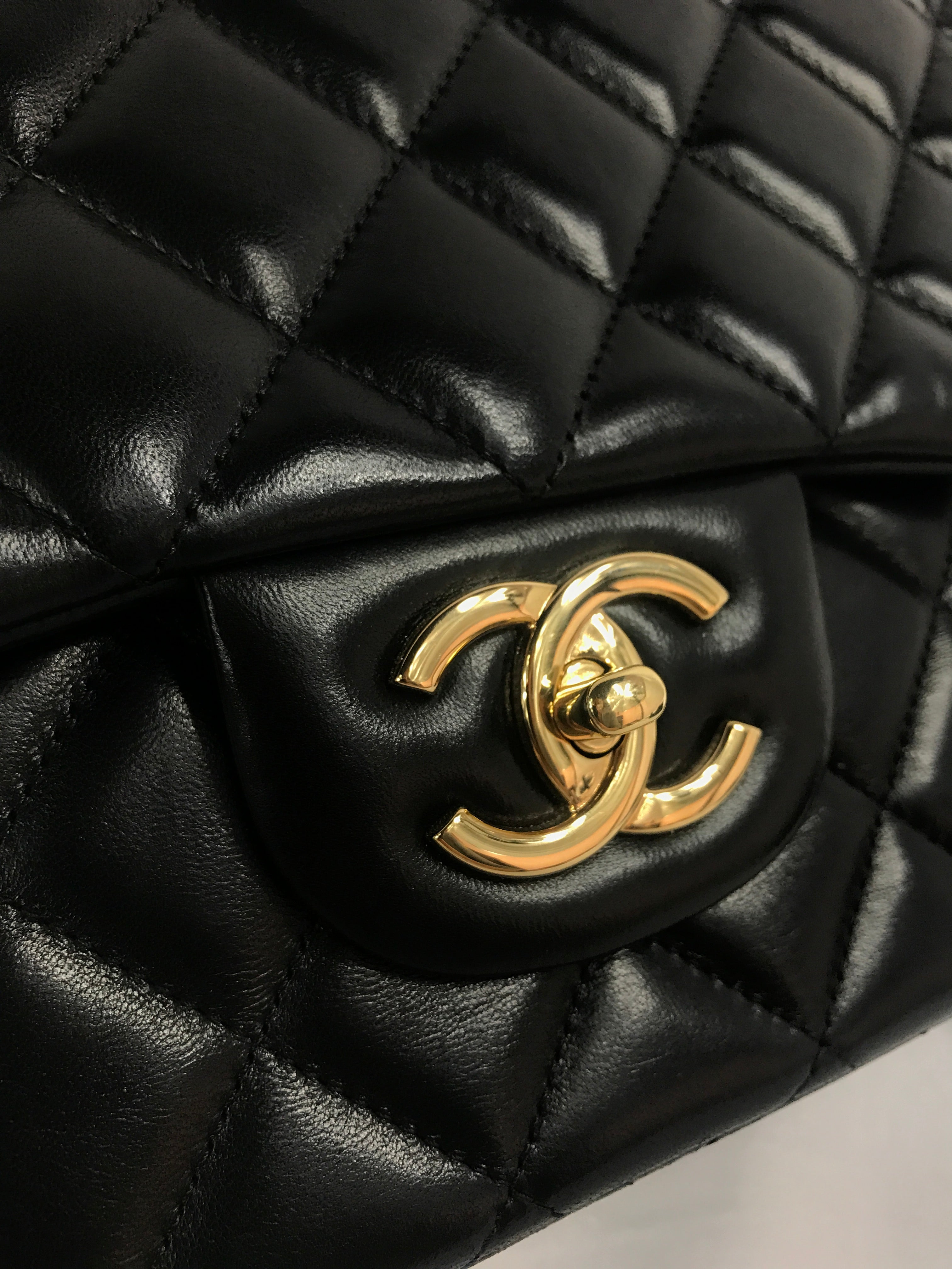 Black Quilted Lambskin Maxi w/GHW