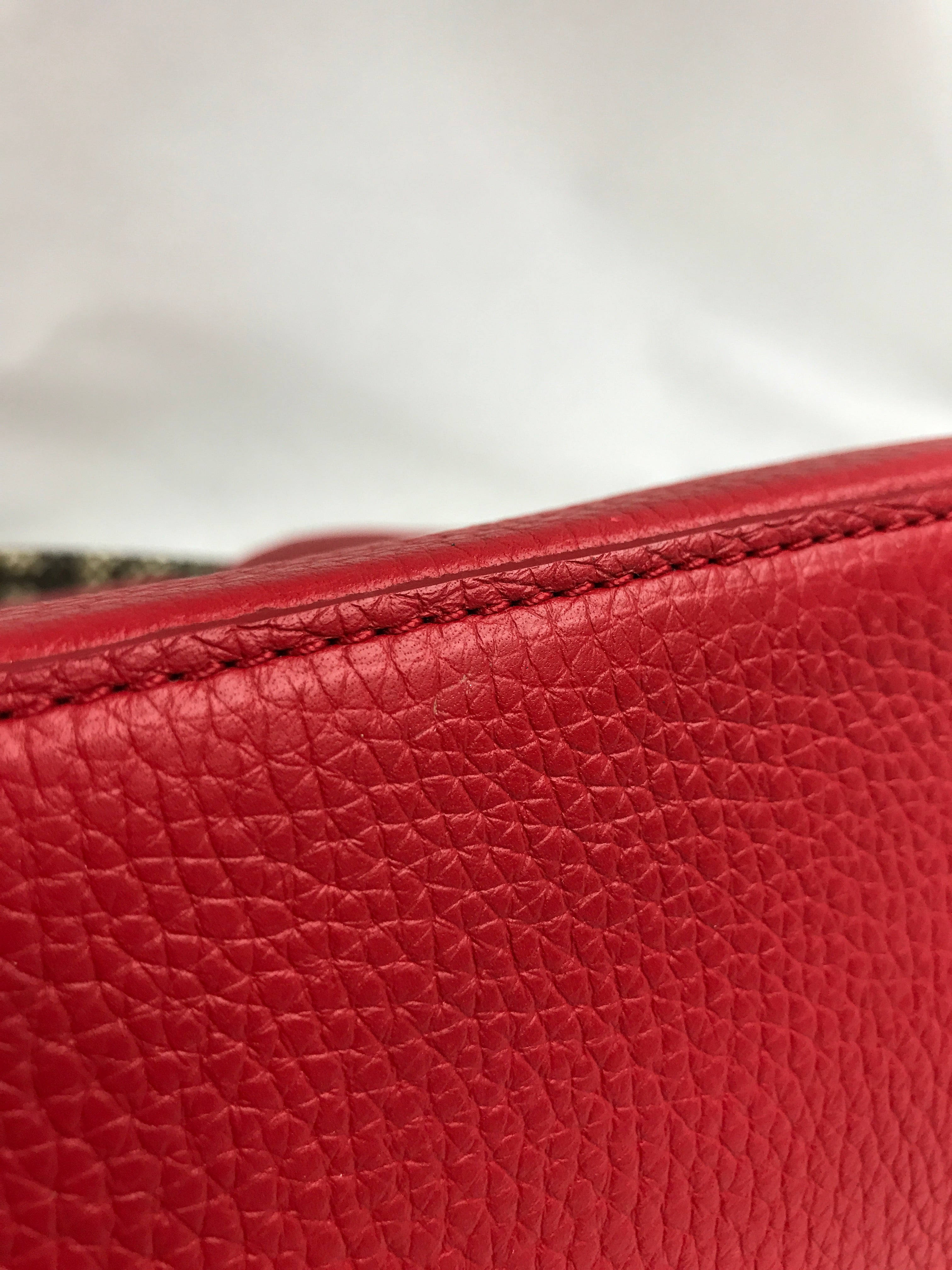 Red Grained Leather Capucines MM W/Python Handle