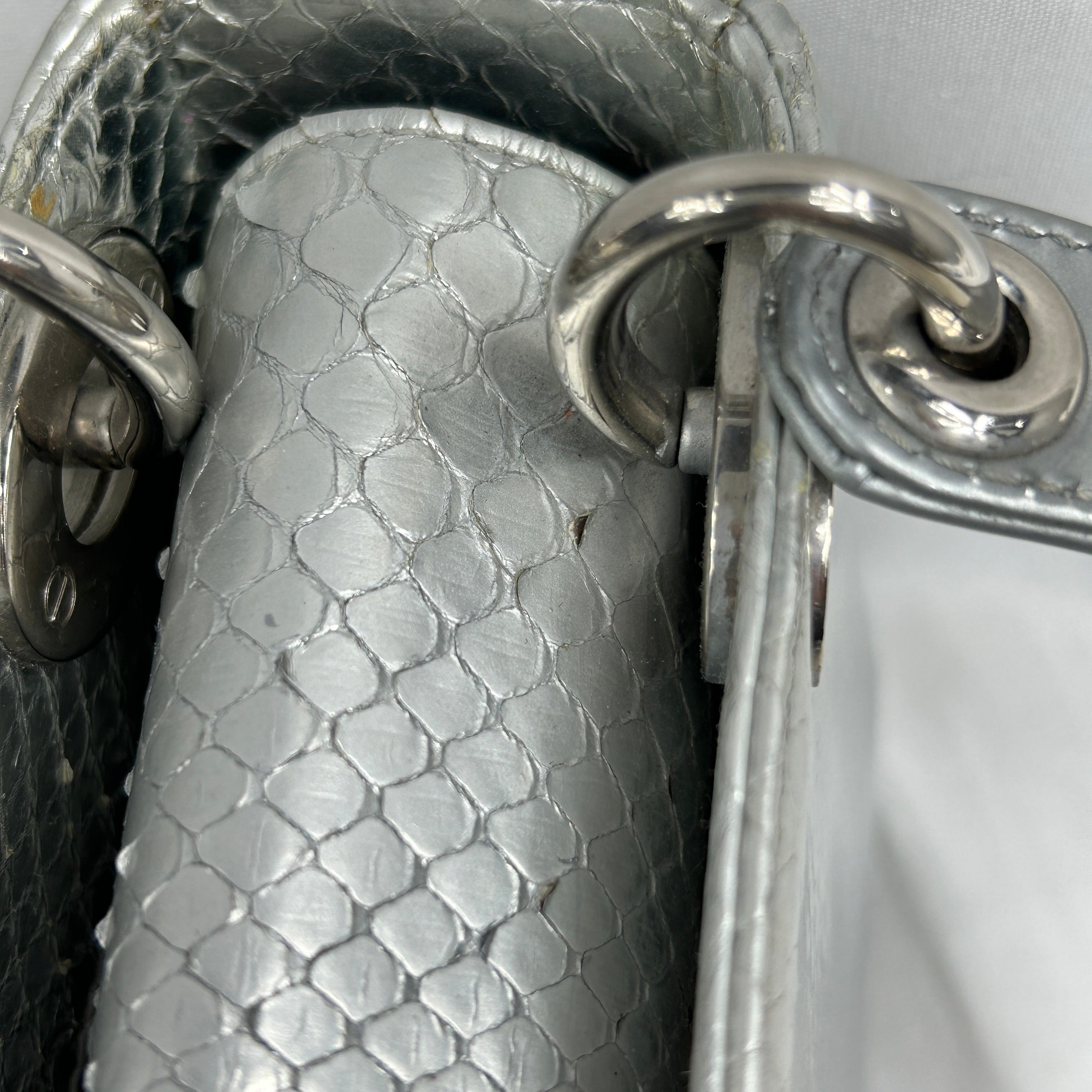 Silver Python Mini Lady Dior w/SHW