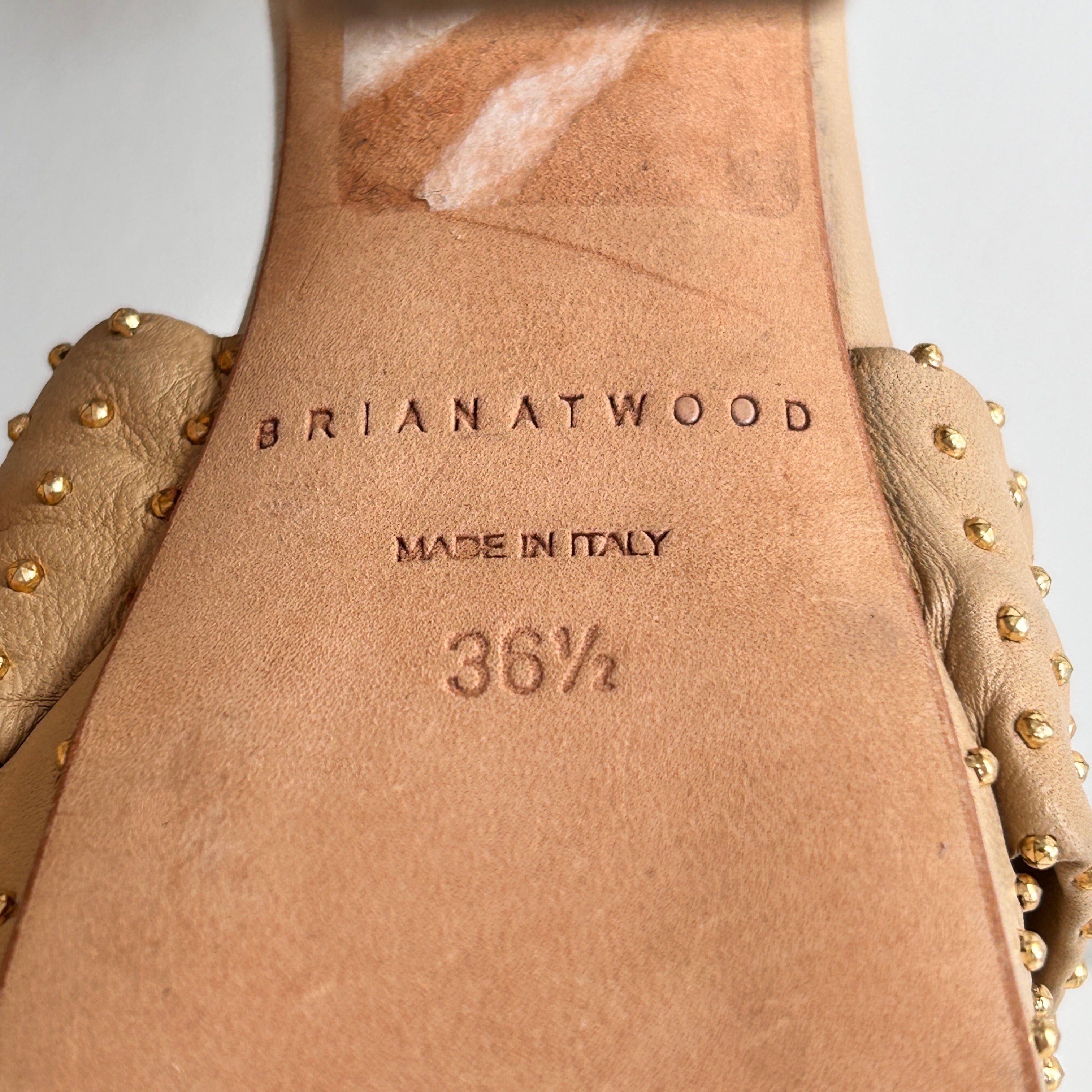 Beige Leather Platform Ankle Strap Sandals
