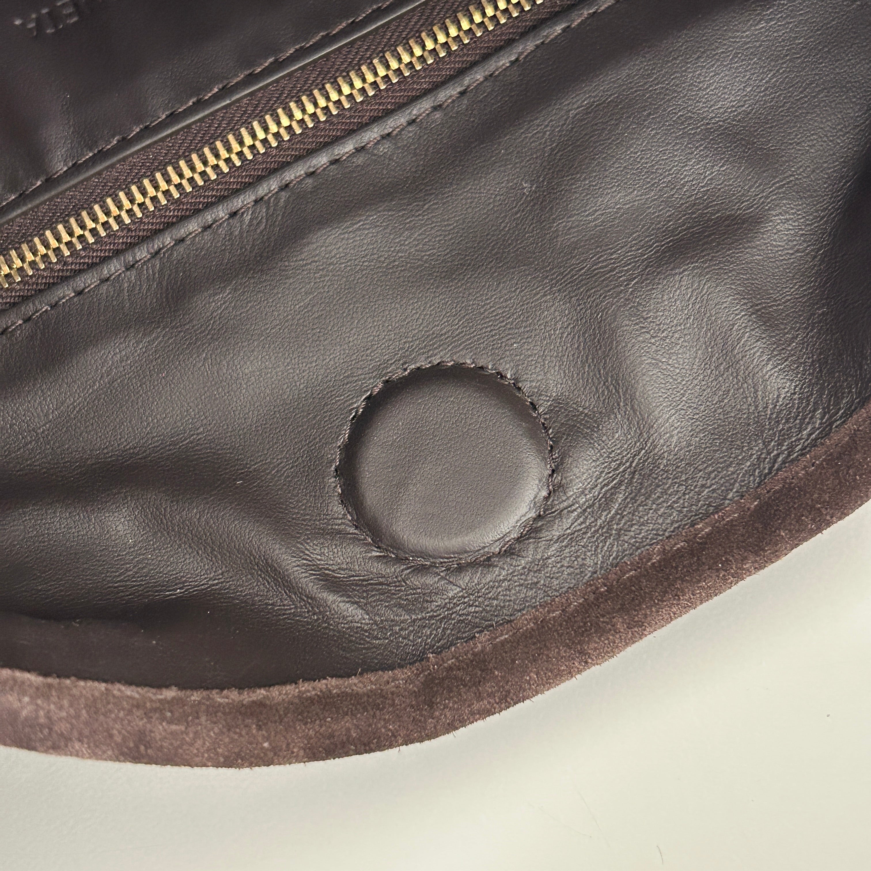 Hop Intrecciato Brown Large Suede Shoulder Bag w/GHW - Haute Classics