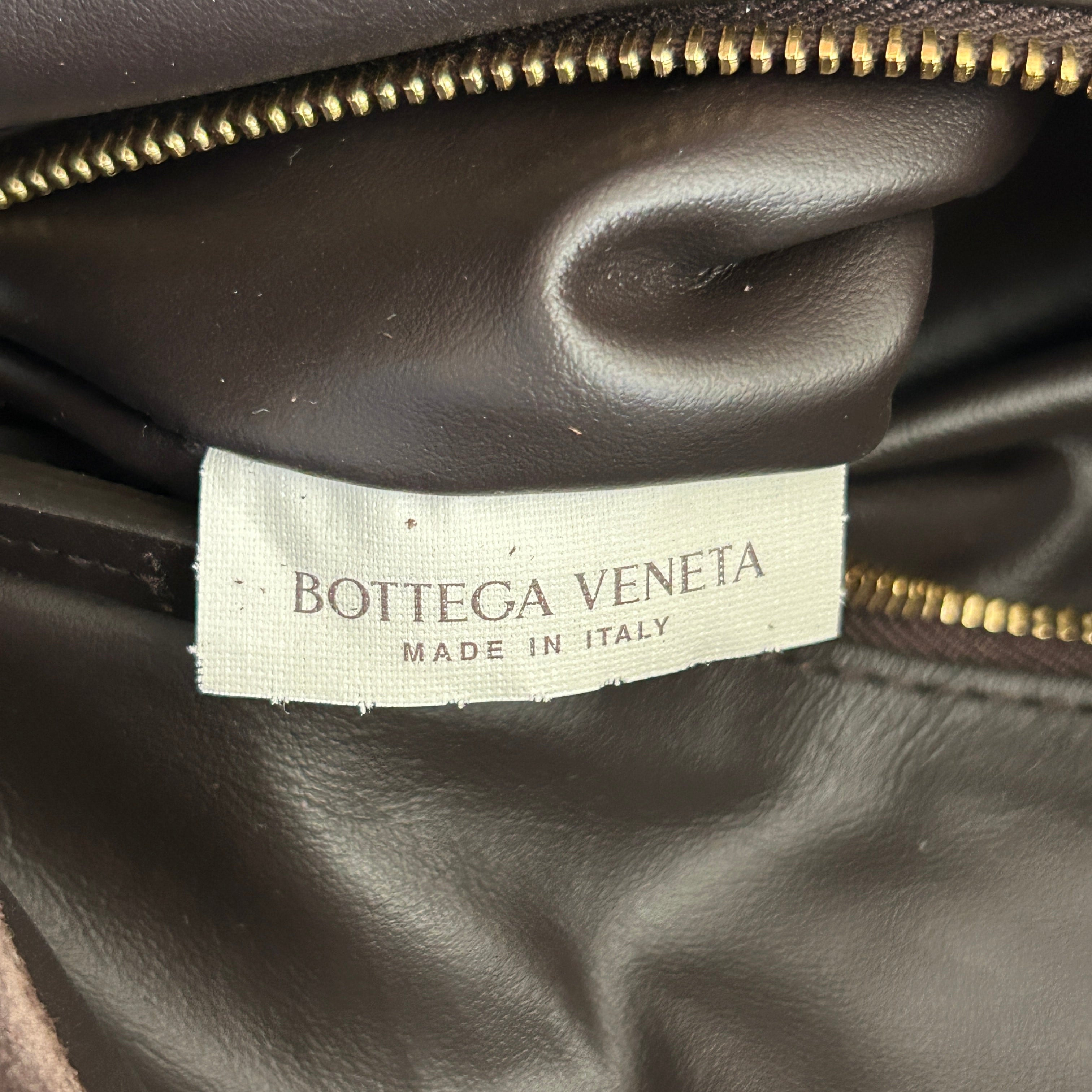 Hop Intrecciato Brown Large Suede Shoulder Bag w/GHW - Haute Classics