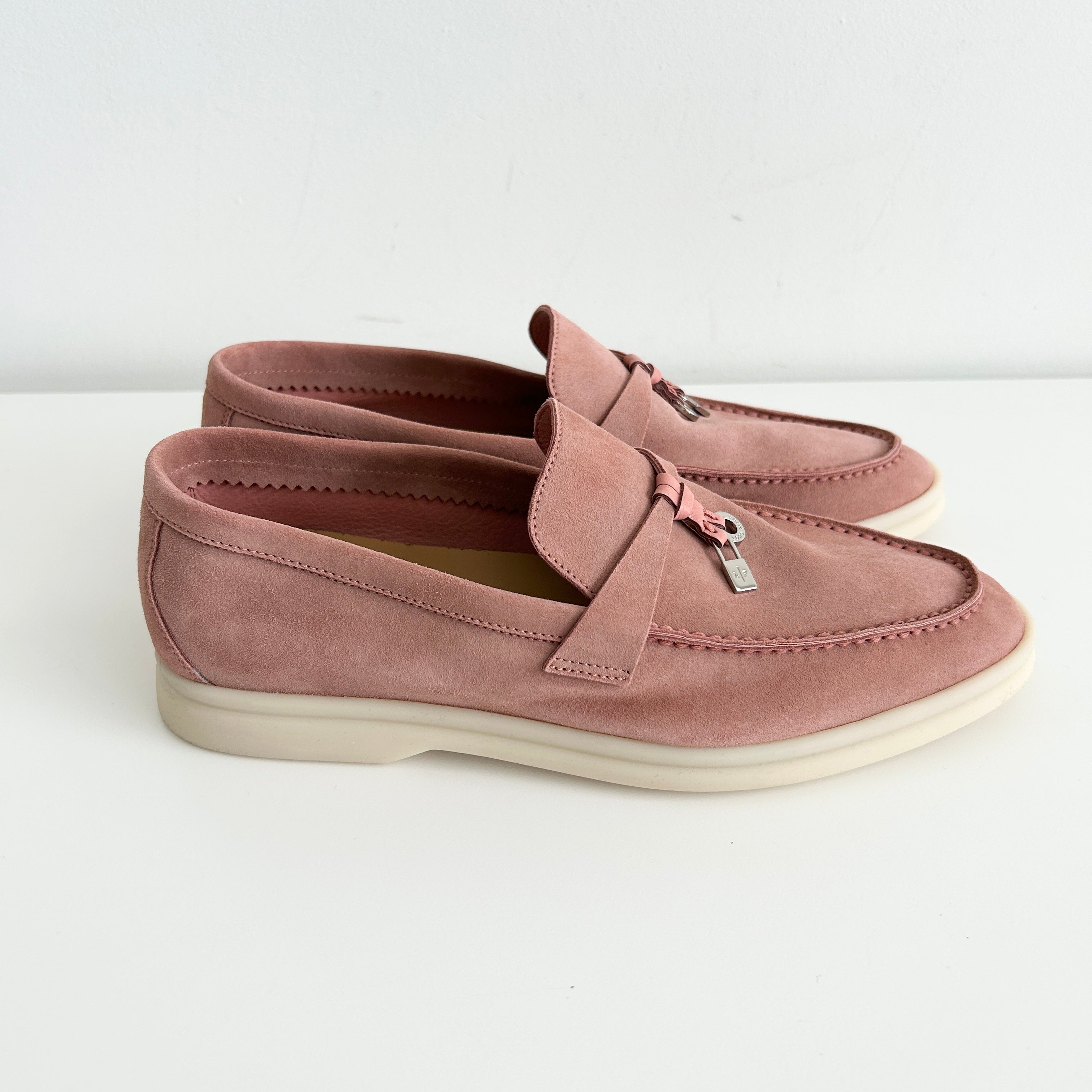 Pink Suede Summer Walk Loafers - Haute Classics