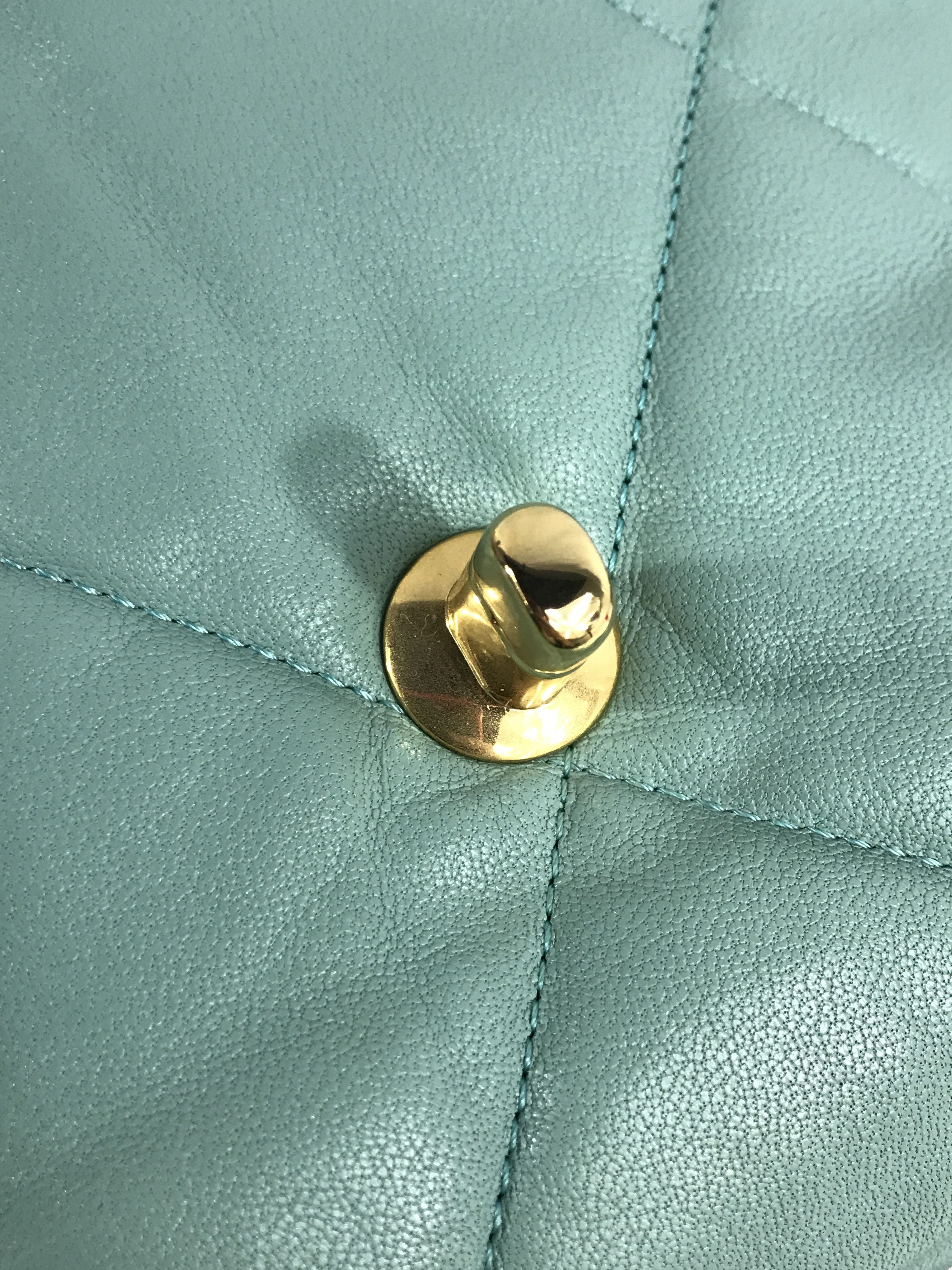 Tiffany Blue Lambskin Small 19 Flap Bag W/SHW/AGHW/RHW
