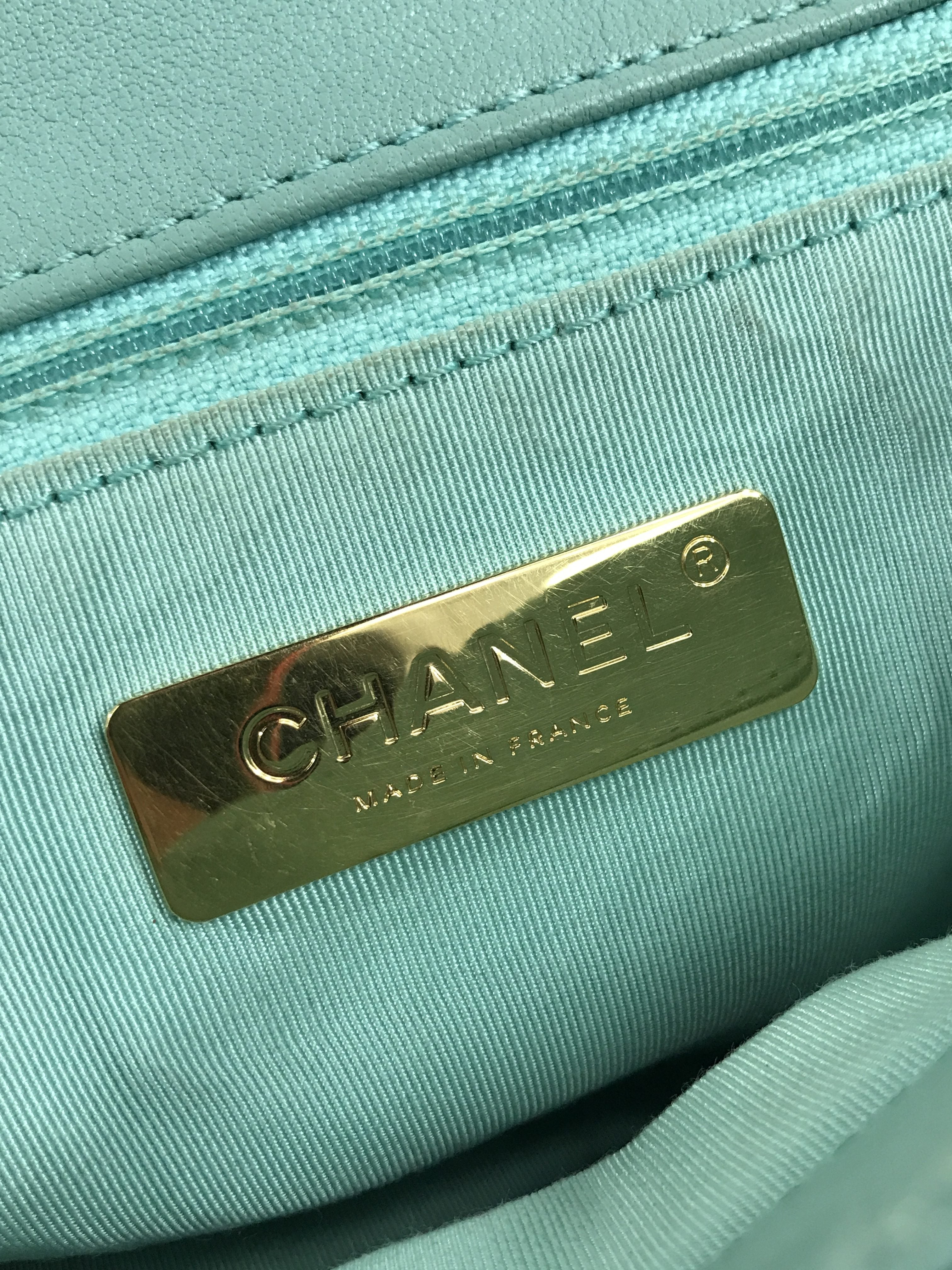 Tiffany Blue Lambskin Small 19 Flap Bag W/SHW/AGHW/RHW