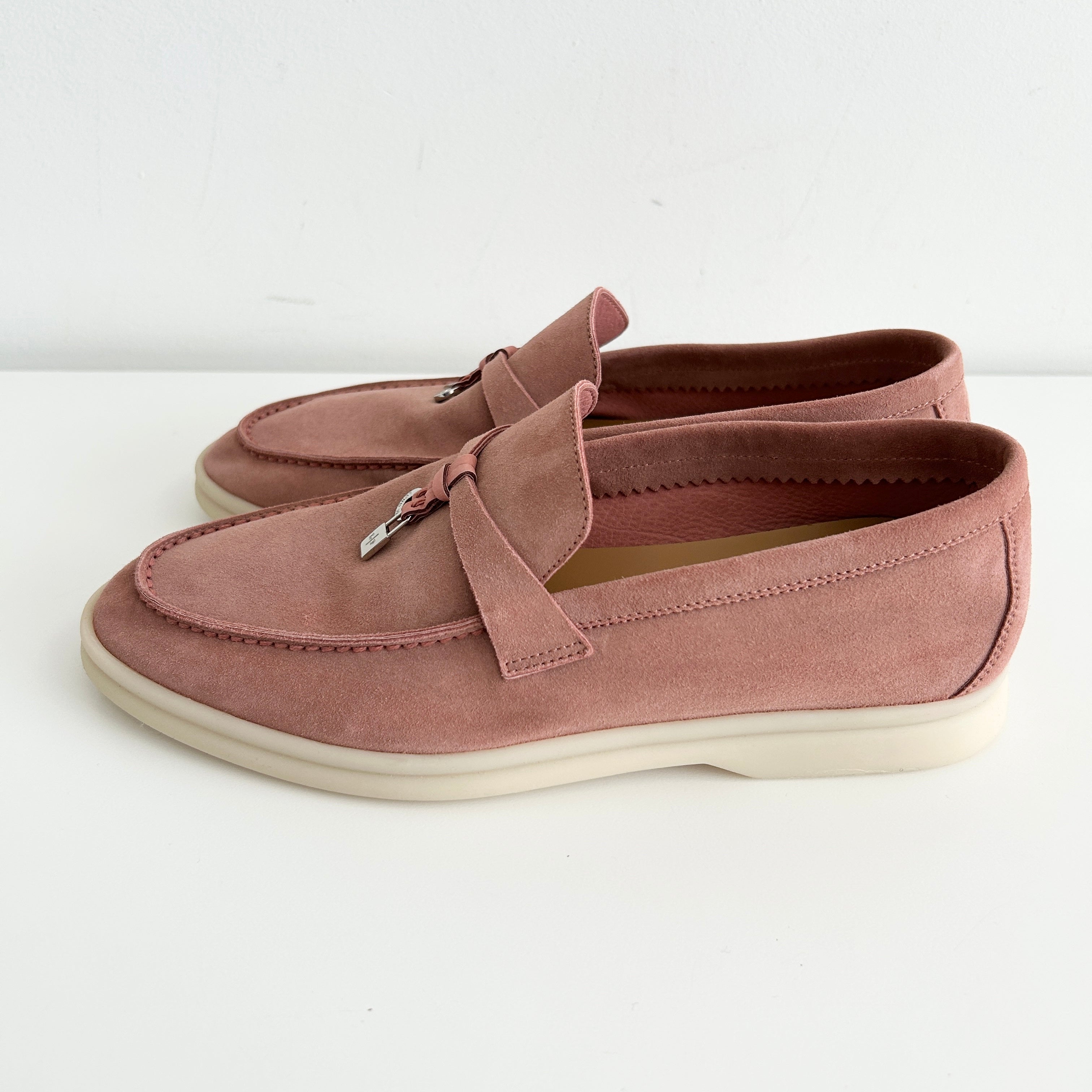 Pink Suede Summer Walk Loafers - Haute Classics
