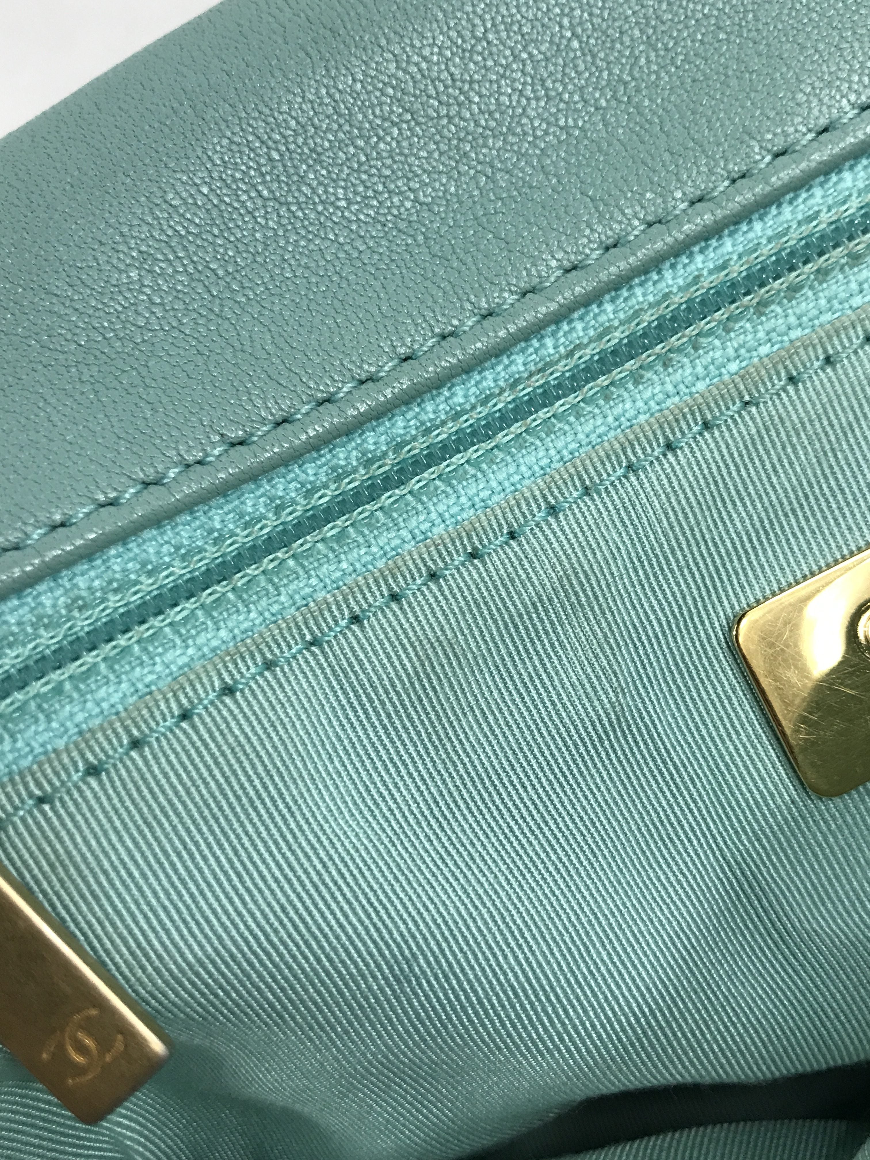 Tiffany Blue Lambskin Small 19 Flap Bag W/SHW/AGHW/RHW