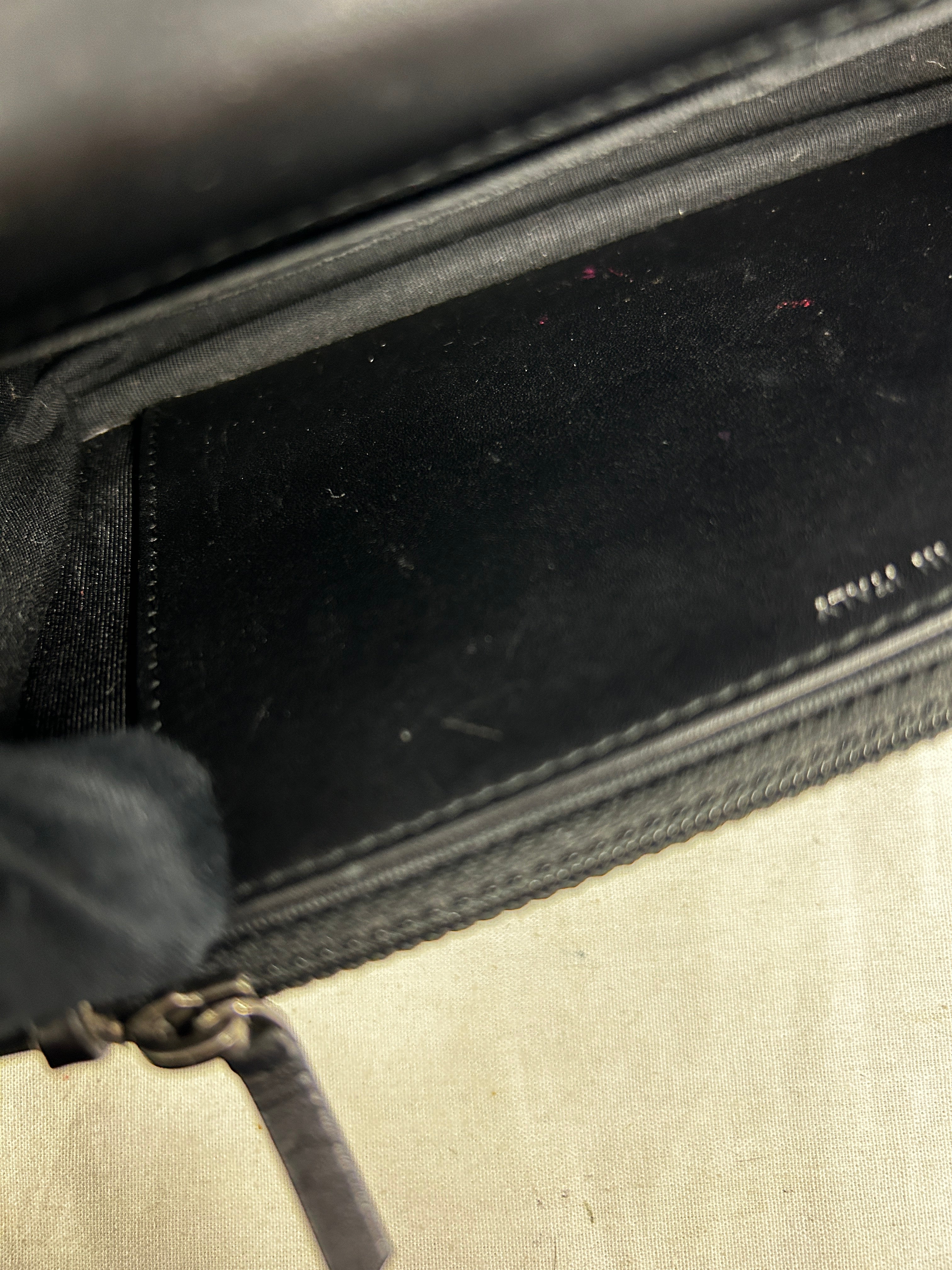 Black Quilted Aged Calfskin Charm Reissue Wallet On Chain w/RHW